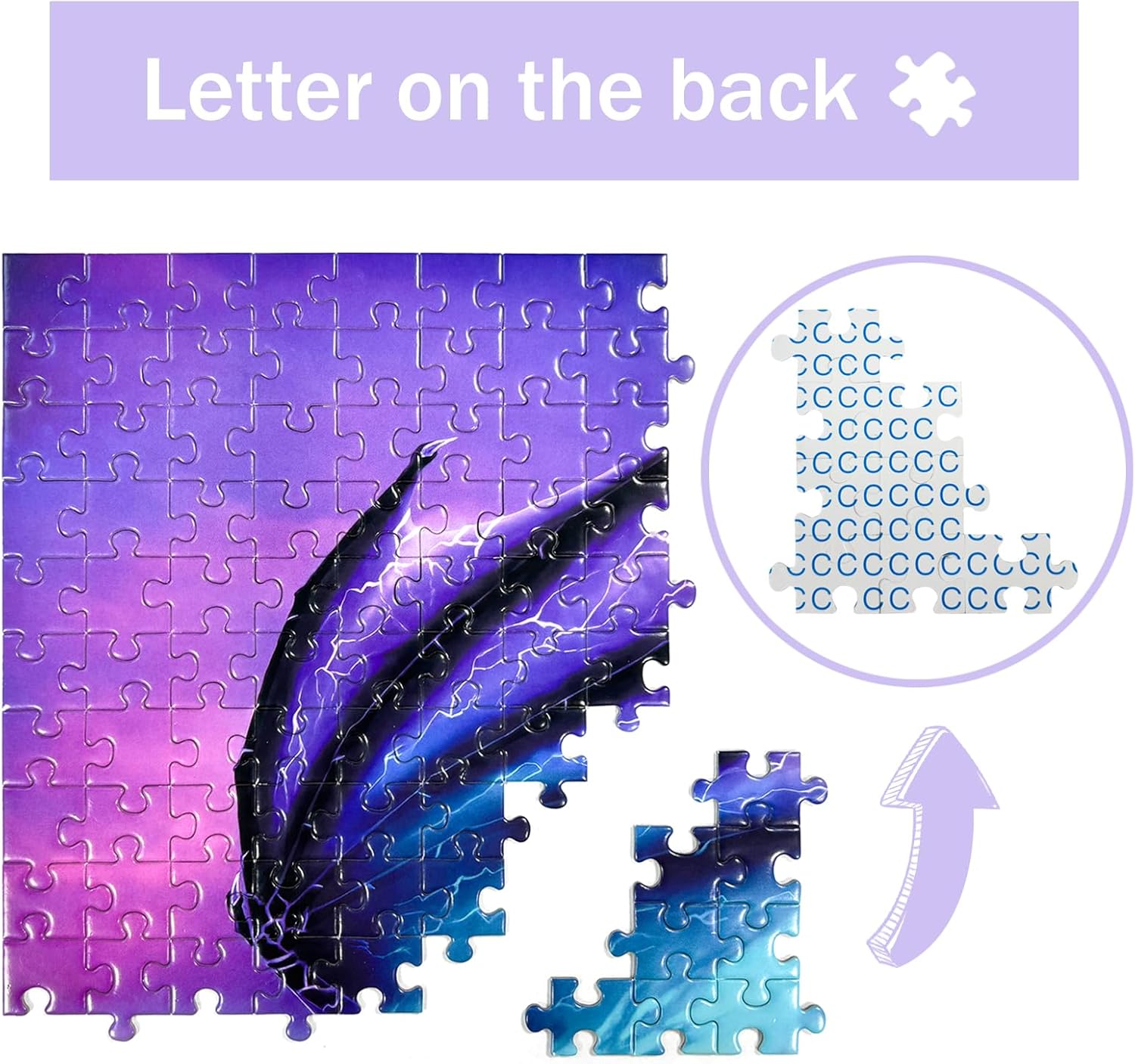 500 Piece Puzzles for Adults with 1:1 Poster, Blue Blaze Dragon - Aurora Winged, Fantasy Surreal Digital Art Challenging Puzzles for Family Activity Game Nights