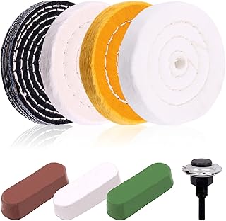 8 Pieces 4 Inch Buffing Polishing Wheel Kit with Polishing Compounds