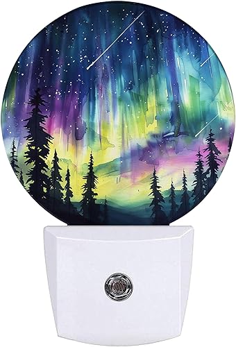 Miniatura 1 de Aurora Forest - Luz nocturna enchufable con sensor de atardecer a amanecer para dormitorio, baño y sala de estar, lámpara apta para dormir