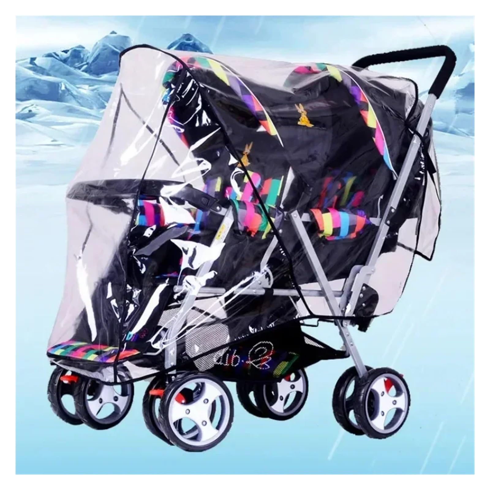 Kinderwagen Regenschutz Universal Kinderwagen Regen Abdeckung Wasserdicht Winddicht Overall Zubehör for Kind Zwilling Kinderwagen Doppel Vorder-und Rücksitz