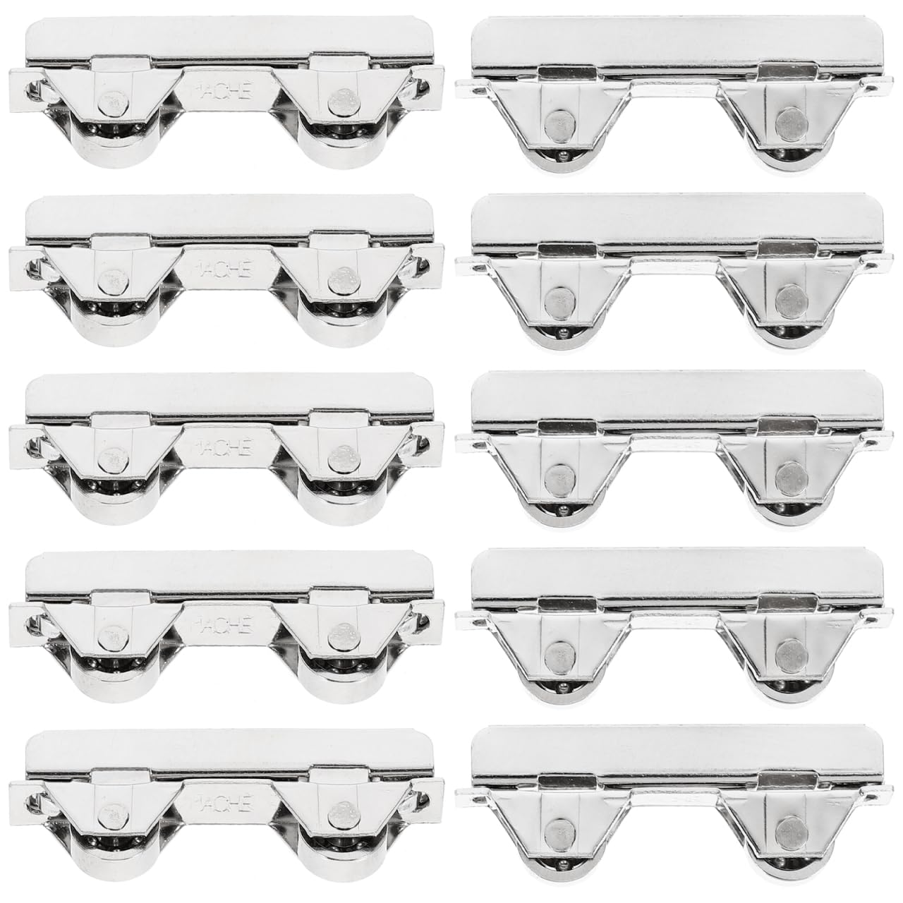 Housoutil 10 unidades de minipuertas correderas para vitrinas de ventana, ruedas de puerta corredera, abrazadera de 7. 0 mm, polea deslizante de acero inoxidable para 5-6 mm de grosor