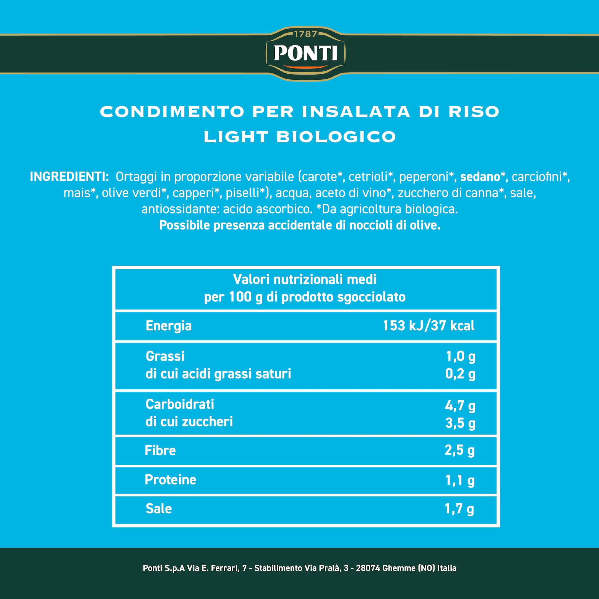 Ponti Insalata Per Riso Light Biologica Peperlizia, T12 - 12 Vasi