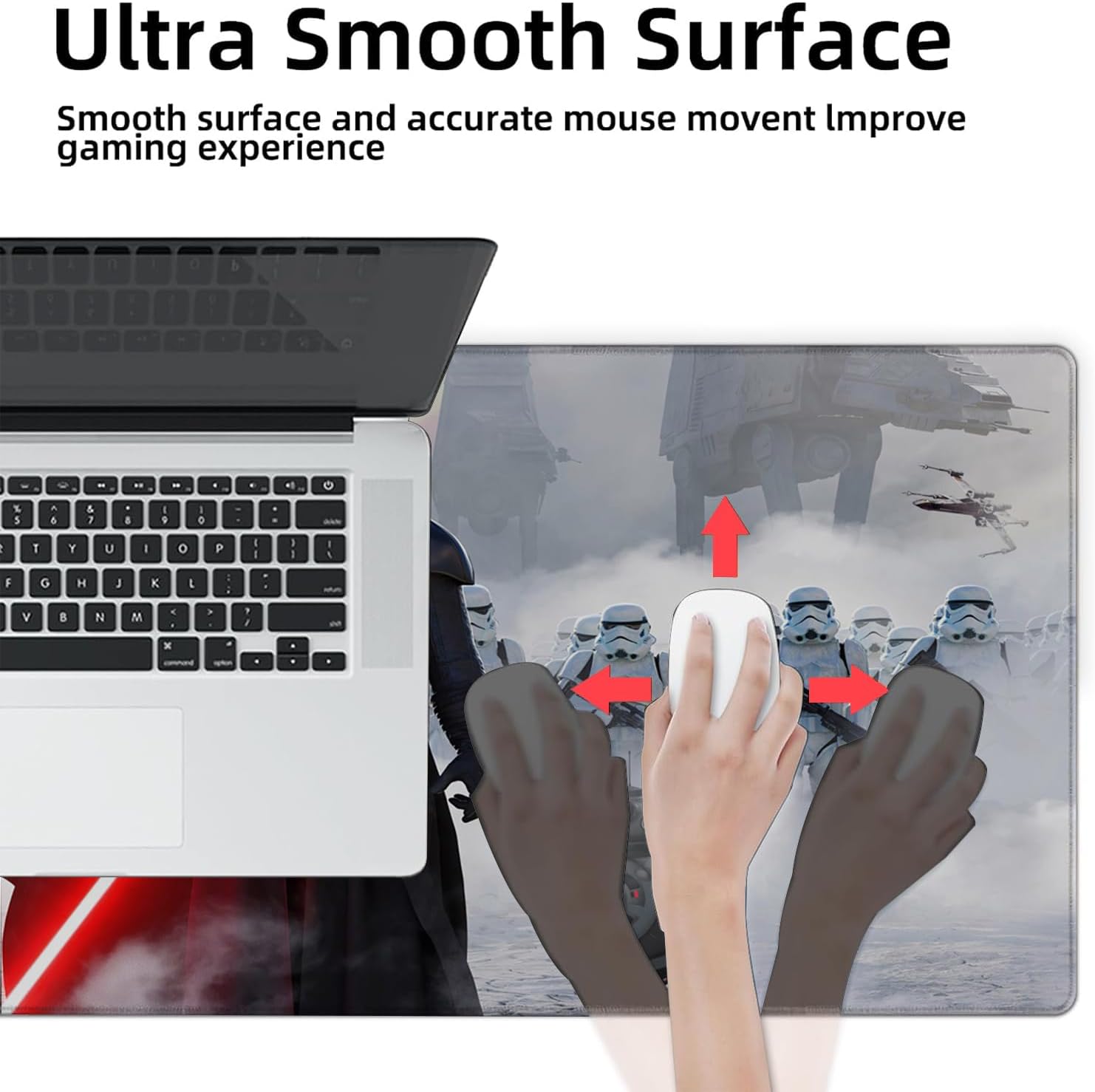 Large Gaming Mouse Pad XXL,Soft Big Extended Mousepad with Non-Slip Rubber Base and Stitched Edges,Smooth Surface Laptop Desk Pad,Computer Keyboard and Mice Combo Pads Mouse Mat,31.5x15.7 inch