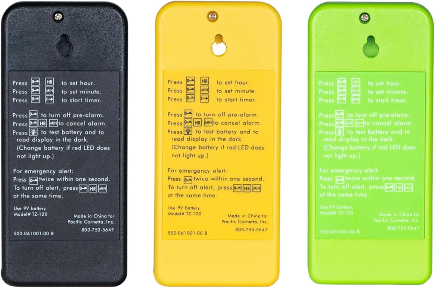 Screaming Meanie TZ-120 Extremely Loud Alarm Timer, Multi-Purpose Timer with 2 Sound Levels Perfect for Heavy Sleepers, Truckers, or Travelers (9v Battery Included) - Yellow