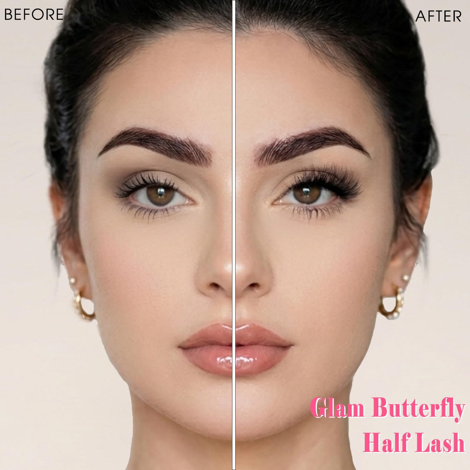FARRED Halbe Wimpern, natürliche, künstliche Wimpern, Wispy Cat Eye-Streifen, Wimpern, 10 Paar, Kunstnerz, für tägliches Make-up (C10, 8–15 mm)