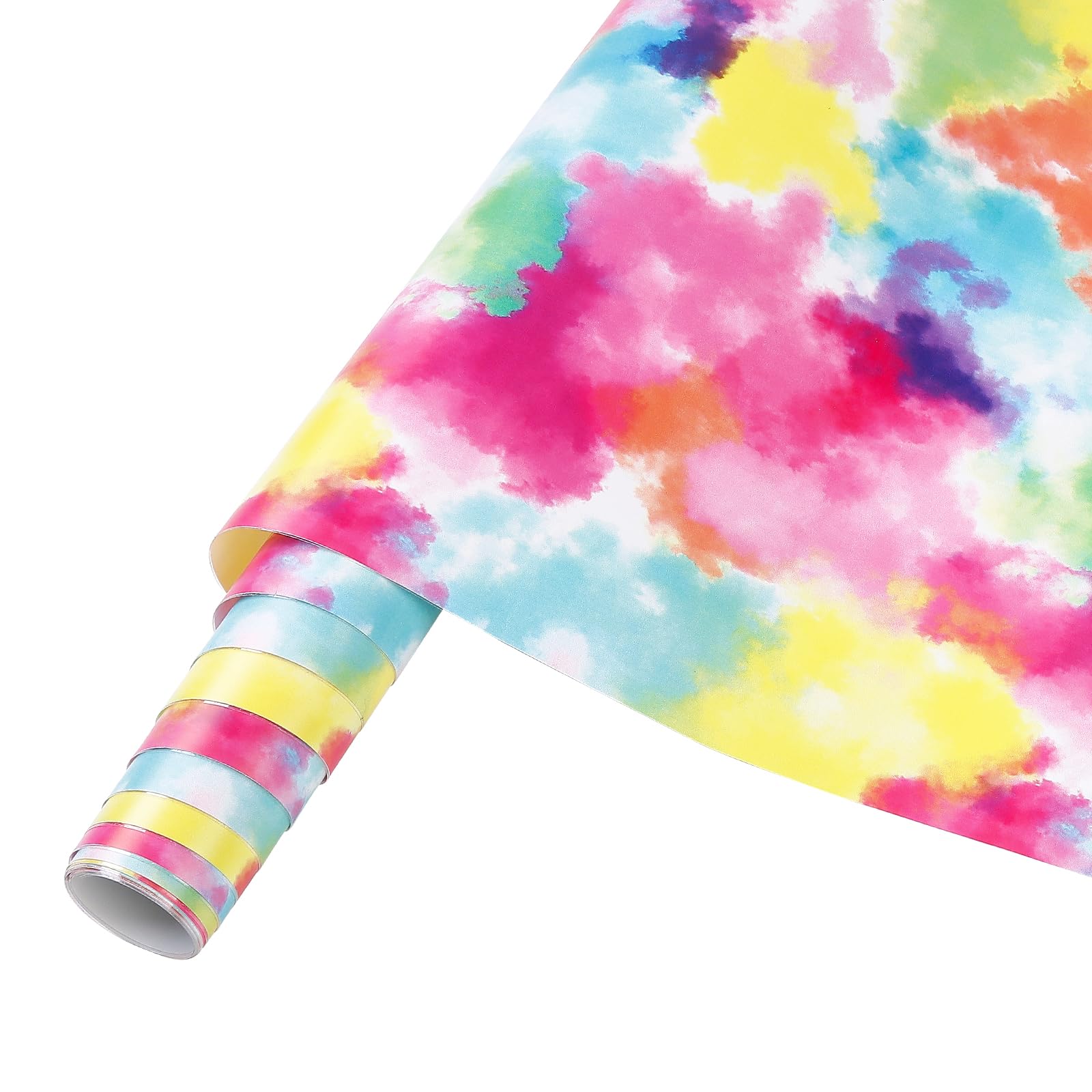 Tie Dye Permanent Vinyl Roll- 12'' x 8ft Red Clouds Permanent Adhesive Vinyl for Mugs Decors Self Adhesive Sticker