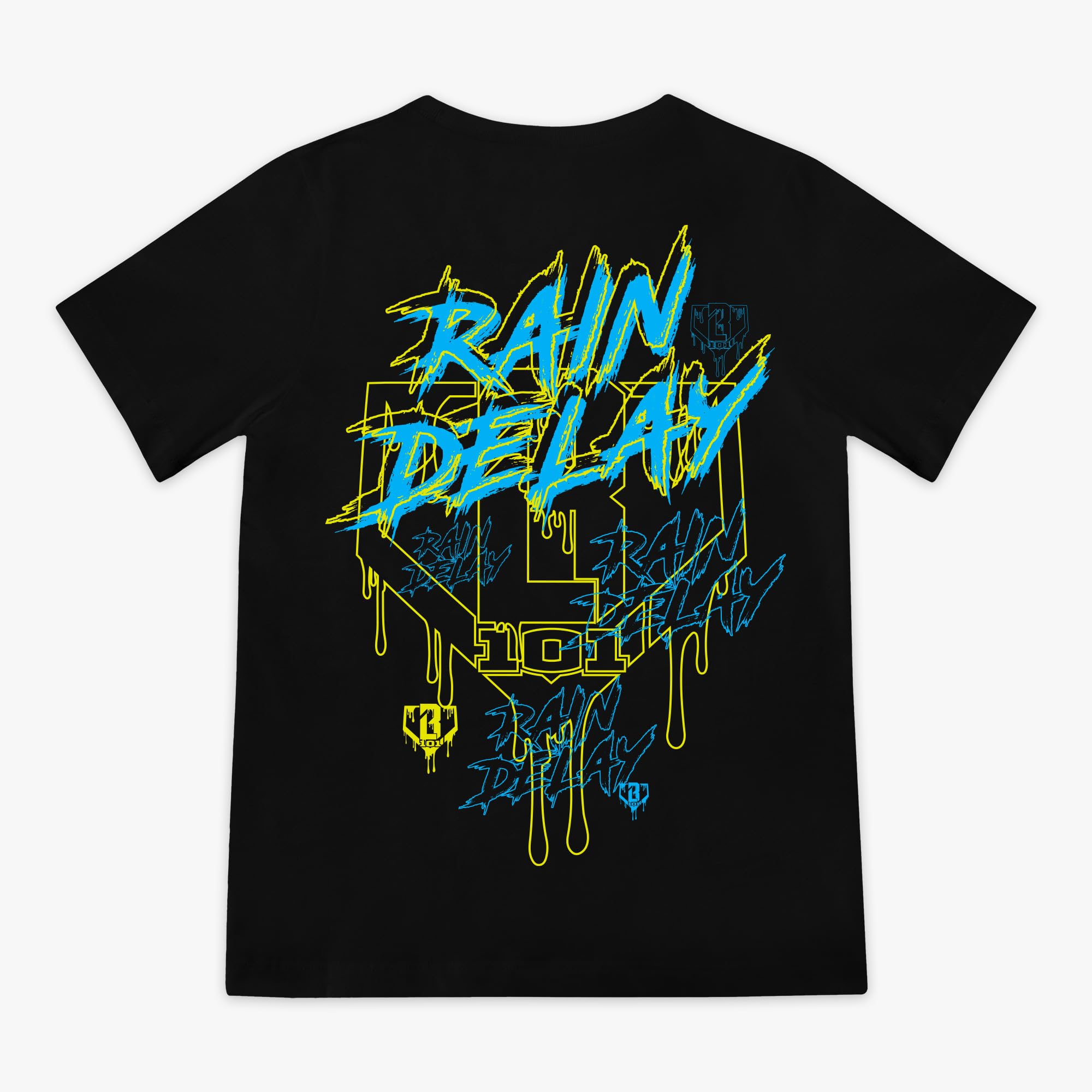BL101 Youth Rain Delay Baseball Graphic Tee for Boys - Black, YS