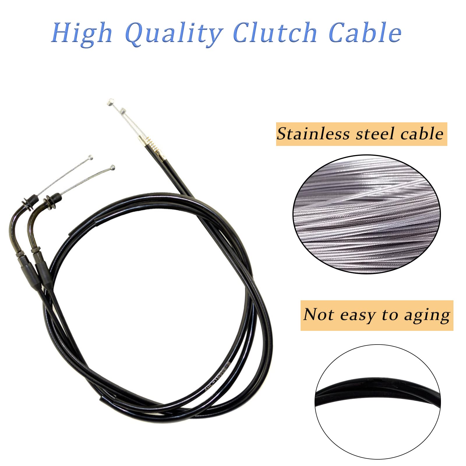 Lot De 2 Embouts De Câble D'accélérateur En Acier Inoxydable Pour Harley Softail, Touring, Sportster (modèles 1980-2017 Lot De 2 Embouts De Câble D'accélérateur En Acier Inoxydable Pour Harley Softail, Touring, Sportster (modèles 1980-2017