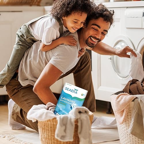 Miniatura 5 de Sea Era - Hojas de detergente 3 en 1 para ropa, suavizan, limpian y protegen los gérmenes, sin perfume, 60 cargas, ecológicas, respetuosas con la