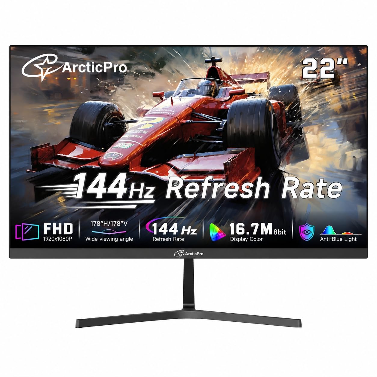 Photo 1 of * MISSING POWER/HDMI CORD*ArcticPro 22 Inch 144Hz FHD Monitor