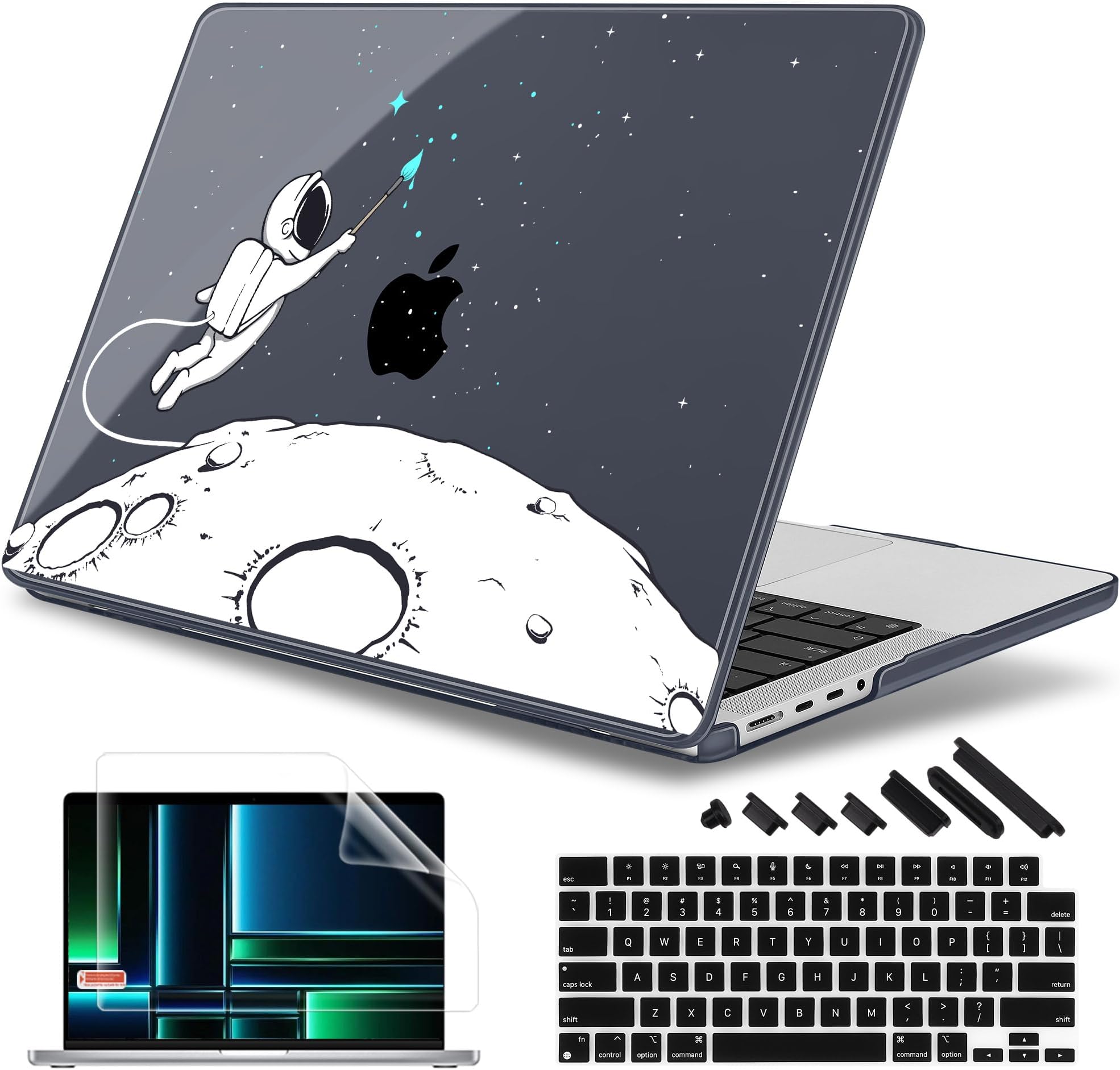 - for 2026 MacBook Pro 14-inch M5 M4 M3 M2 M1 Pro/Max Chip, Release 2026 2025-2021, Model A3427 A3426 A3434 A3112 A3401 A3185, Plastic Hard Shell with Keyboard Cover, Cute Astronaut