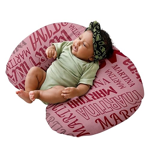 Dyoart Baby Nursing Pillow Cover, Personalized Gift for Breastfeeding Moms, Custom, Ultra Soft Comfortable, Breathable, Pink Theme(one Size)