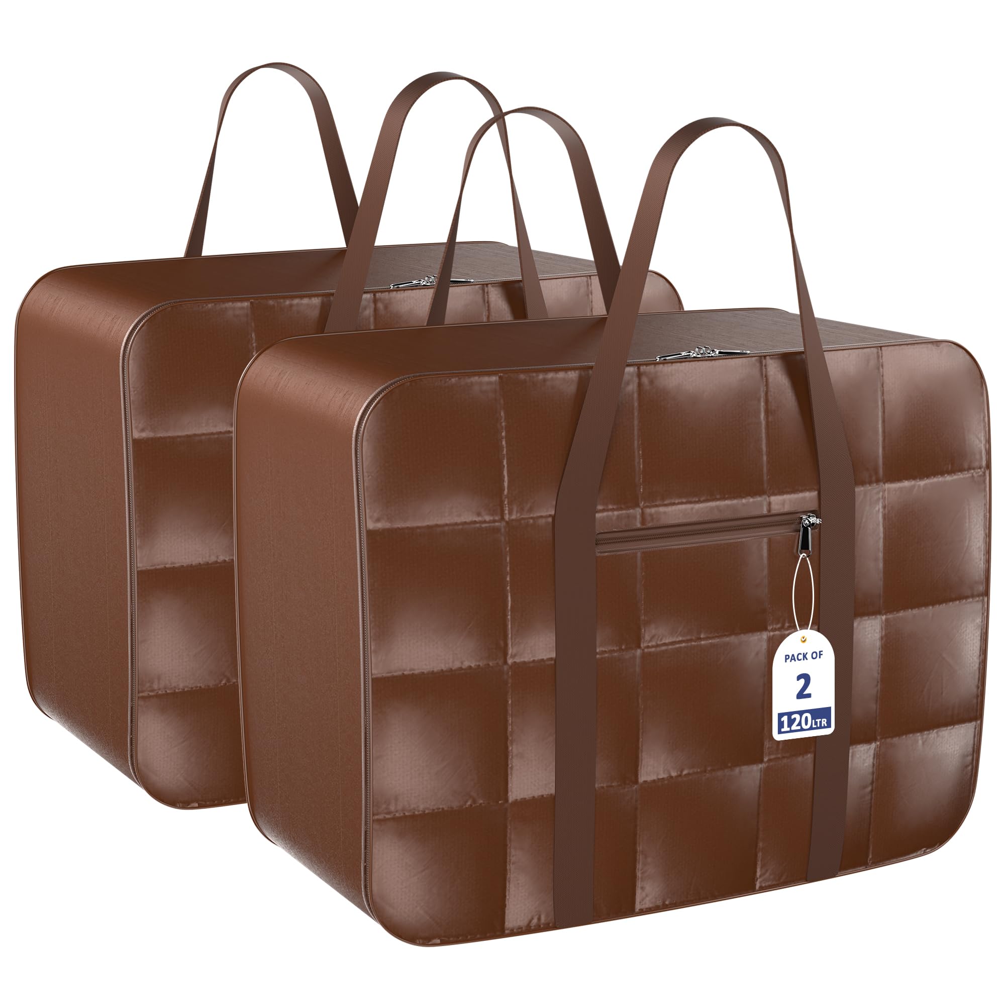Kuber Industries Storage Attachi Bag | Fallschirm-Reise-Aufbewahrungstasche | Unterbett-Aufbewahrungstasche | Aufbewahrungs-Organizer für Kleidung | Reißverschluss-Deckentasche mit Griff | Groß | 2