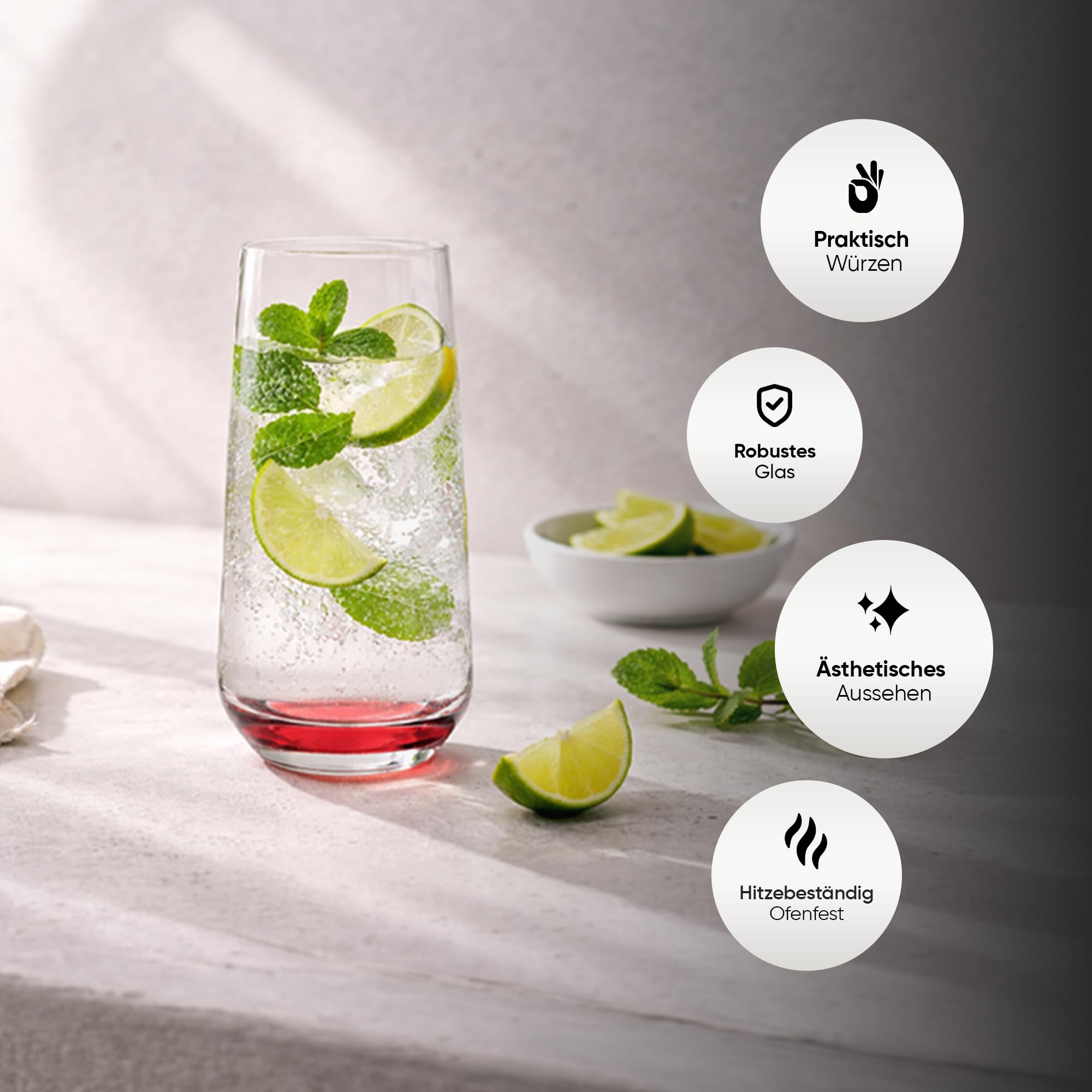 NORDIC SCHILLER Bicchiere Long Drink Colorate Set 6, 480ml 100% SENZA PIOMBO Bicchieri Cocktail Particolari, Bicchieri Acqua Moderni, Bicchieri Tumbler, Bichiere Succo, Highball Glasses