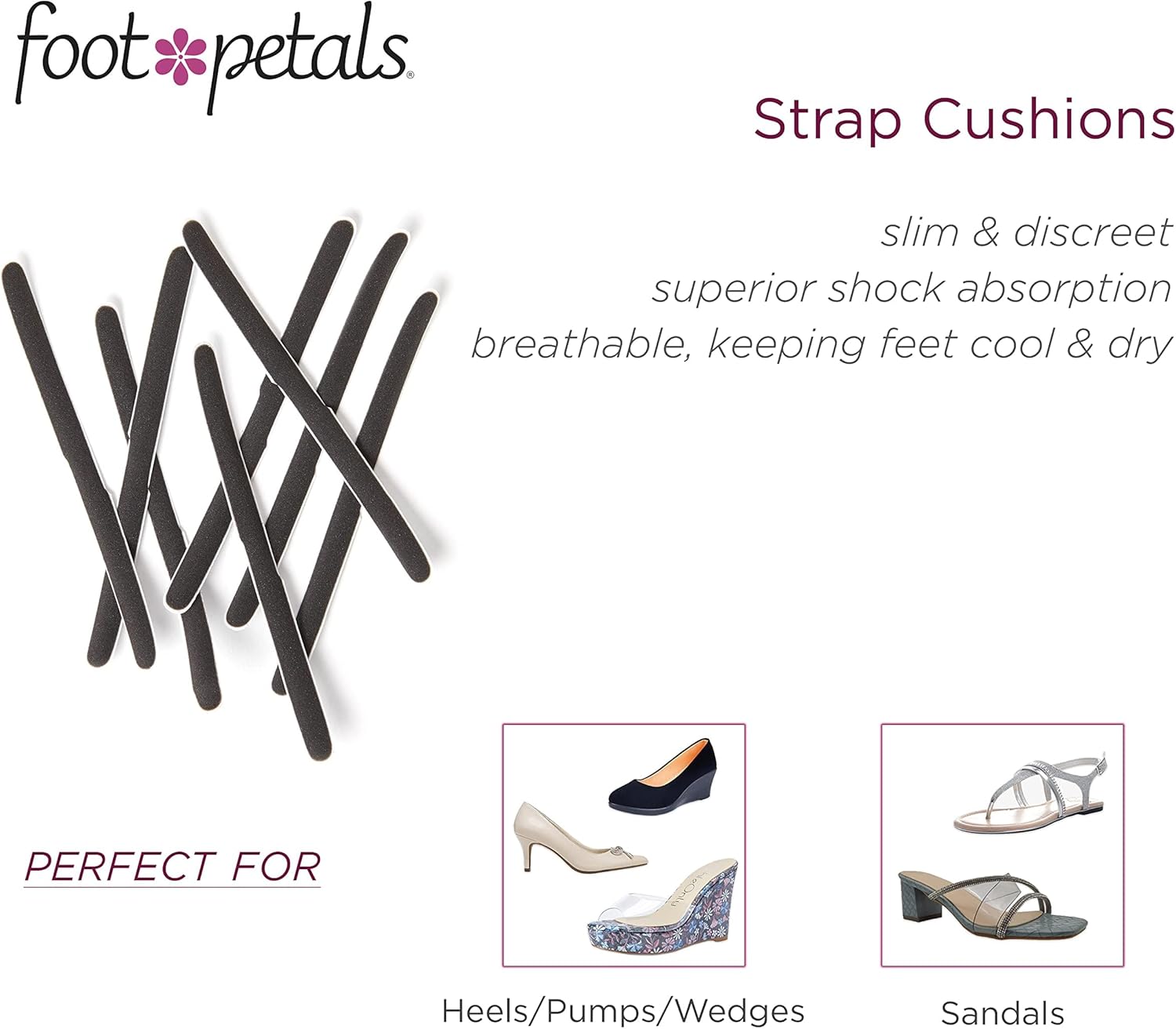Black Trimmable Strap Cushions for Shoes