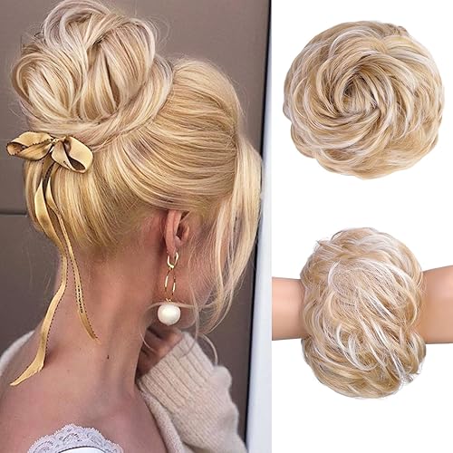 HAIRCUBE 1 pieza de cabello desordenado de moño desordenado para mujer, extensiones de cabello sintético grueso y recogido para coleta de caballo