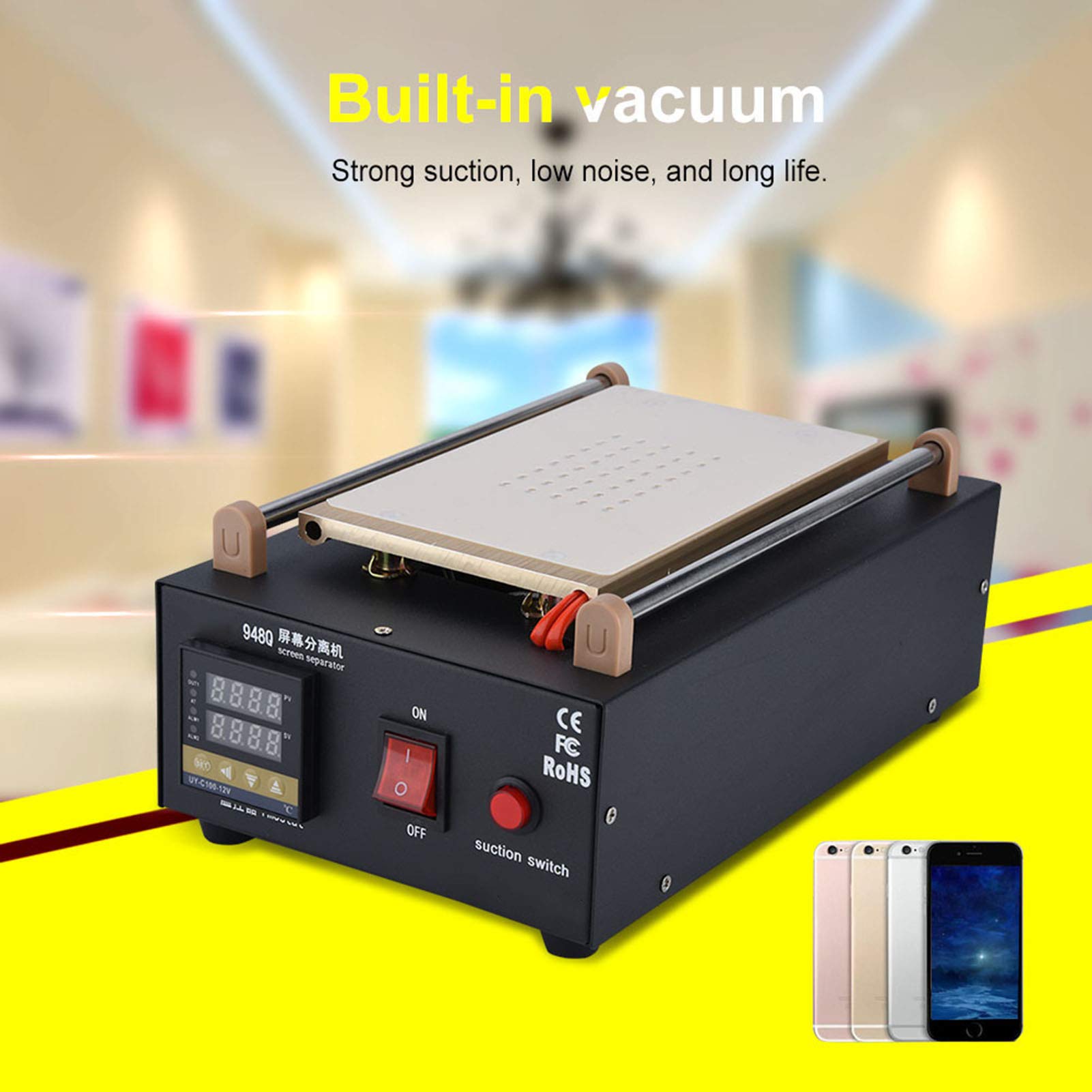 Ejoyous LCD Bildschirmtrennzeichen, 2-in-1 Vakuum Separator Maschine mit Heizplatte, 260 x 160mm PCB Preheater Vorwärmen Ofen, 400W