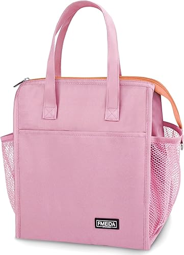 Fmeida Bolsa de almuerzo para mujer, bolsa de almuerzo aislada a prueba de fugas, bolsa de almuerzo reutilizable, bolsa de almuerzo estética grande