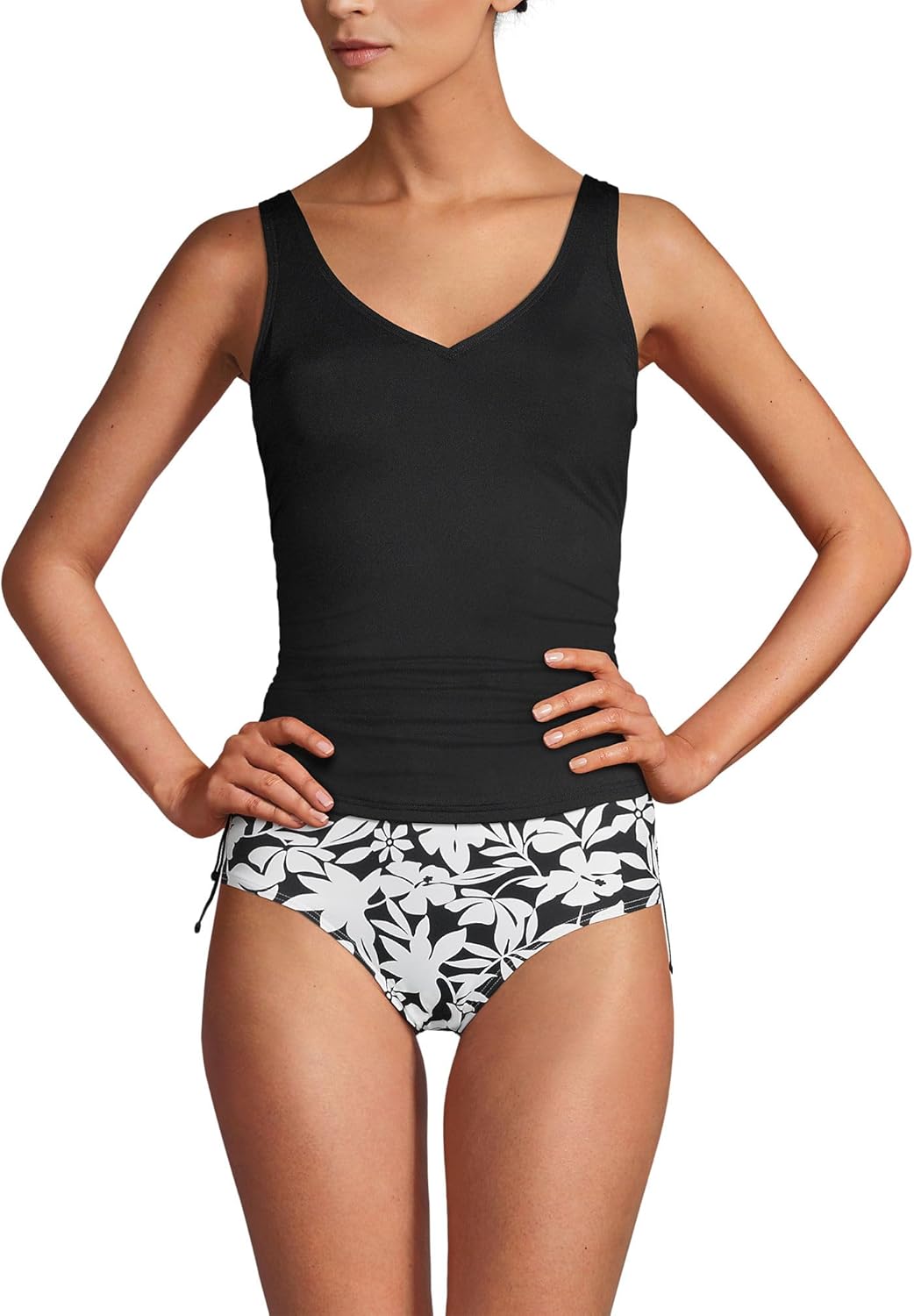 Lands' End Chlorine Resistant Underwire Tankini Swimsuit Top - Image 5