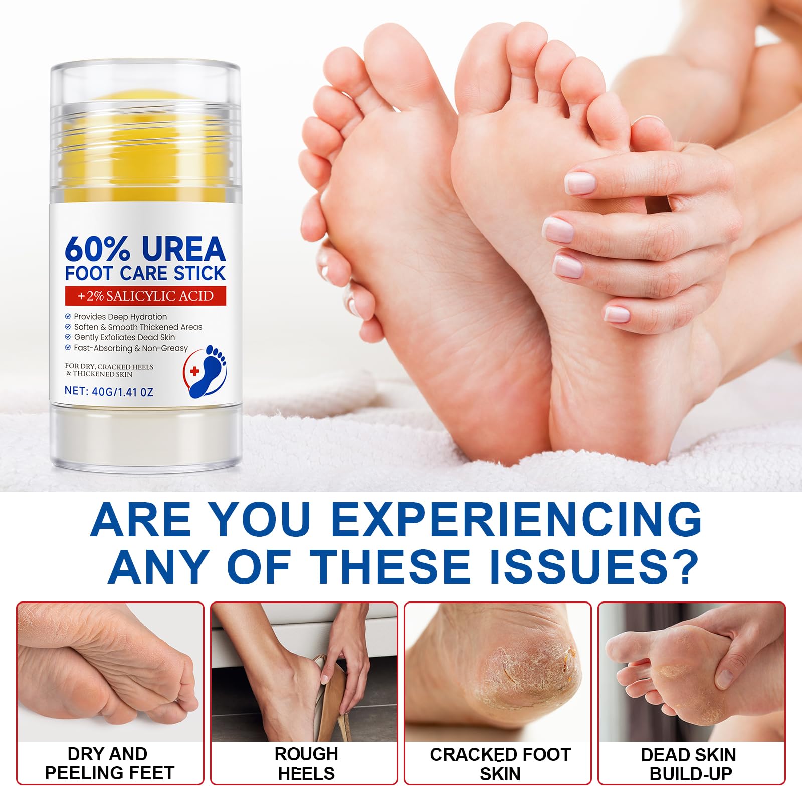 Foot Cream with Urea 60 Percent 2PCS, Cracked Heel Repair Cream - Image 2