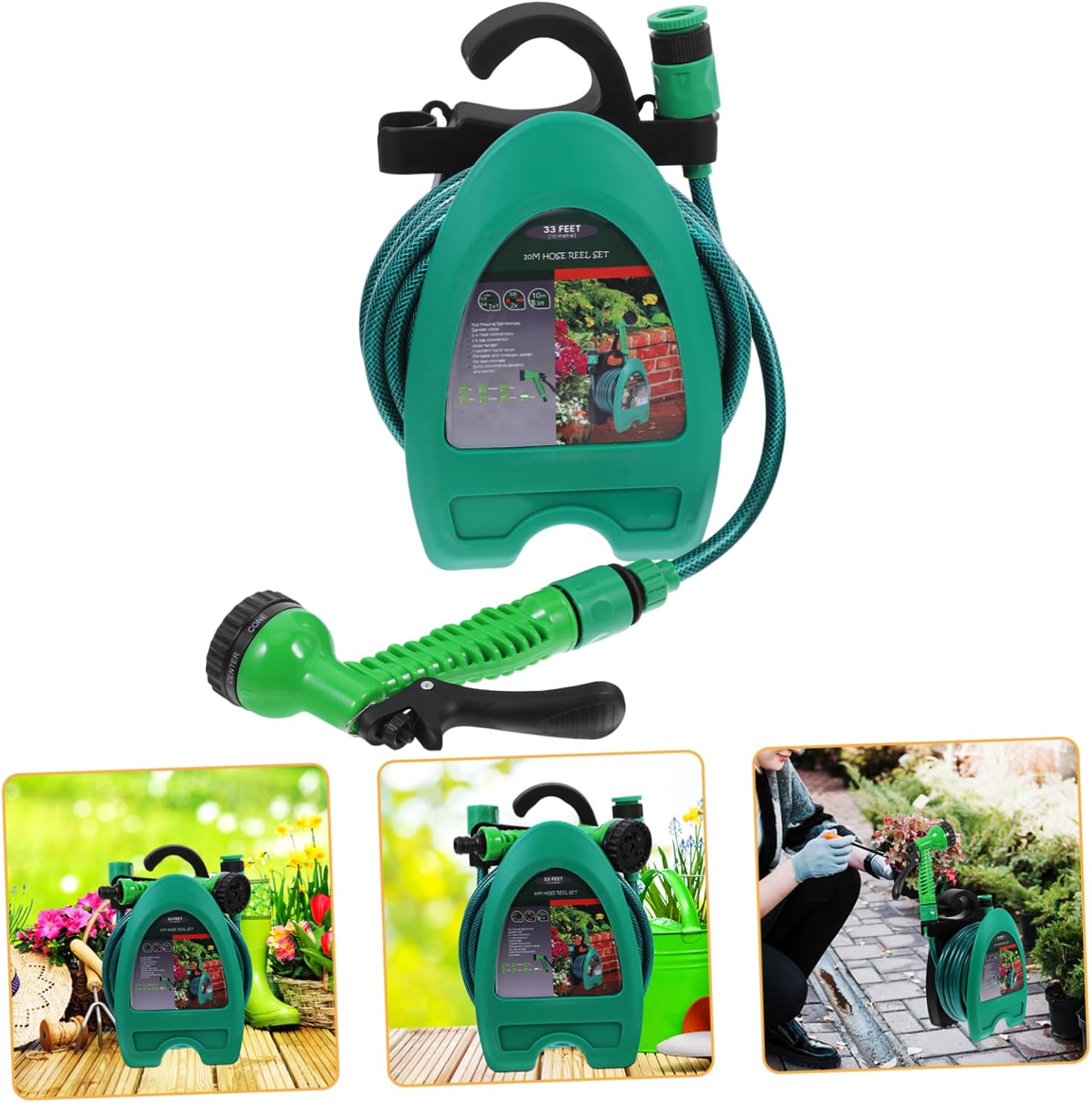 YARNOW Garden Hose Reel Storage Shelf Hose Reel Spray Head Combination Space-efficient Multi-functional Durable Pp Pvc