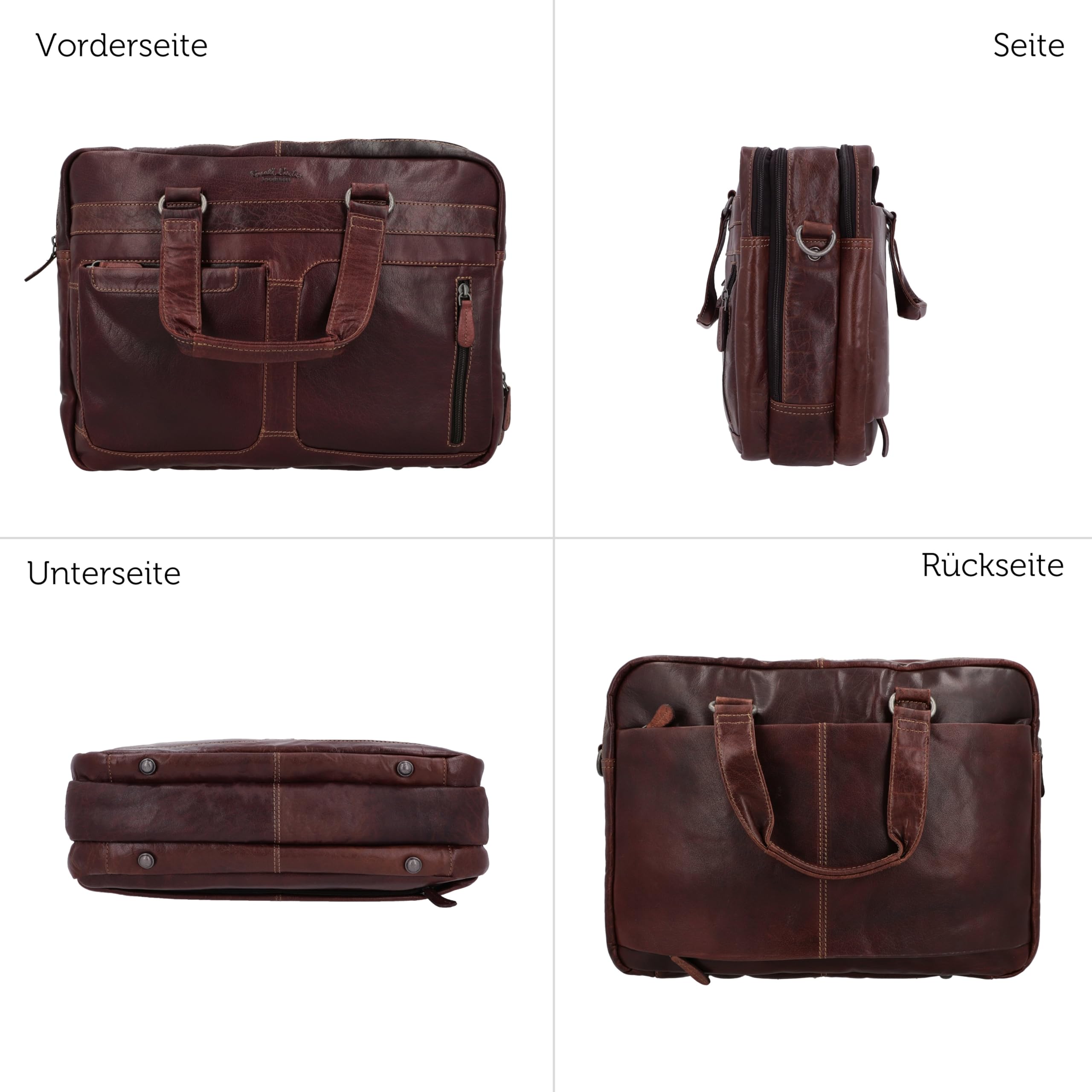 Gusti Laptoptasche Leder - Ripley Businesstasche Herren Arbeitstasche Office Bag Aktentasche Leder