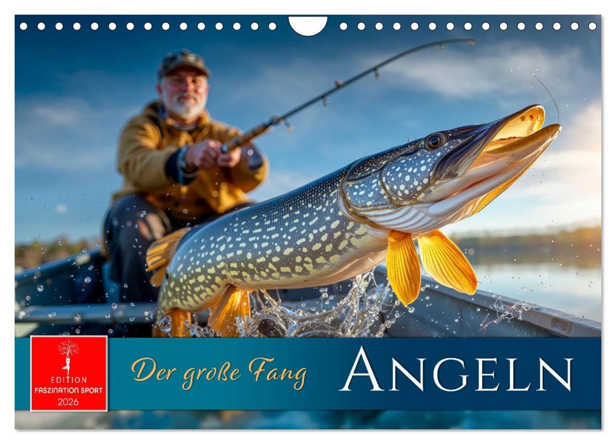 Fishing - the big catch UK-Version (Wall Calendar 2026 DIN A4 Landscape), CALVENDO 12 Month Wall Calendar — image 1