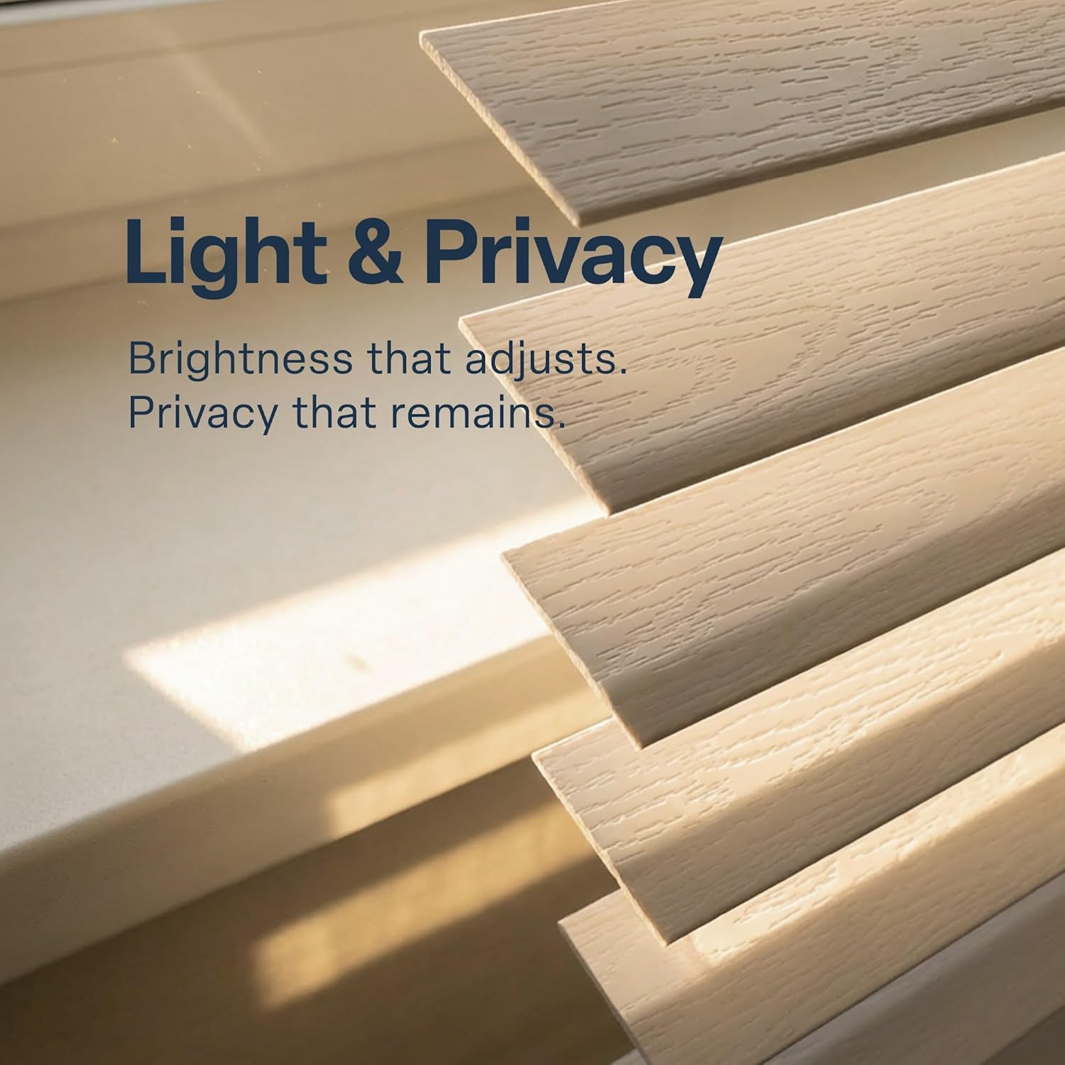 REGAL estate Faux Wood Blinds, Cordless 2 Inch Faux Wood Blinds for Windows, Moisture Resistant Faux Blinds, 62" W x 64" H, White