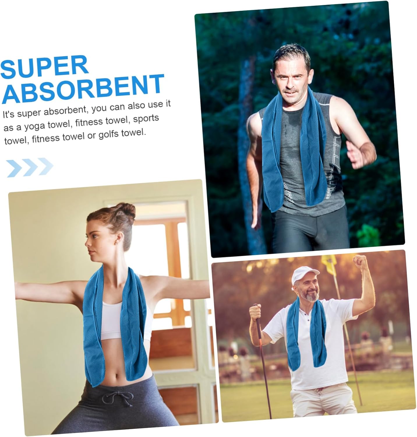 BESPORTBLE Cool Towel Camping Athletes Absorbent Sports Men Gym Cooling Towels Cotton Outdoor Lightweight Runners