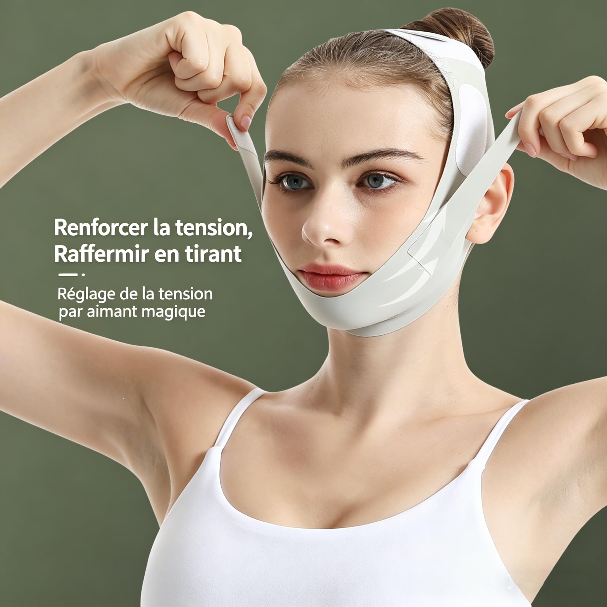 Banda Moldeadora de Colágeno CaraDura Cinta de levantamiento facial transpirable y reutilizable, correa de barbilla para adelgazar y lipocompresión