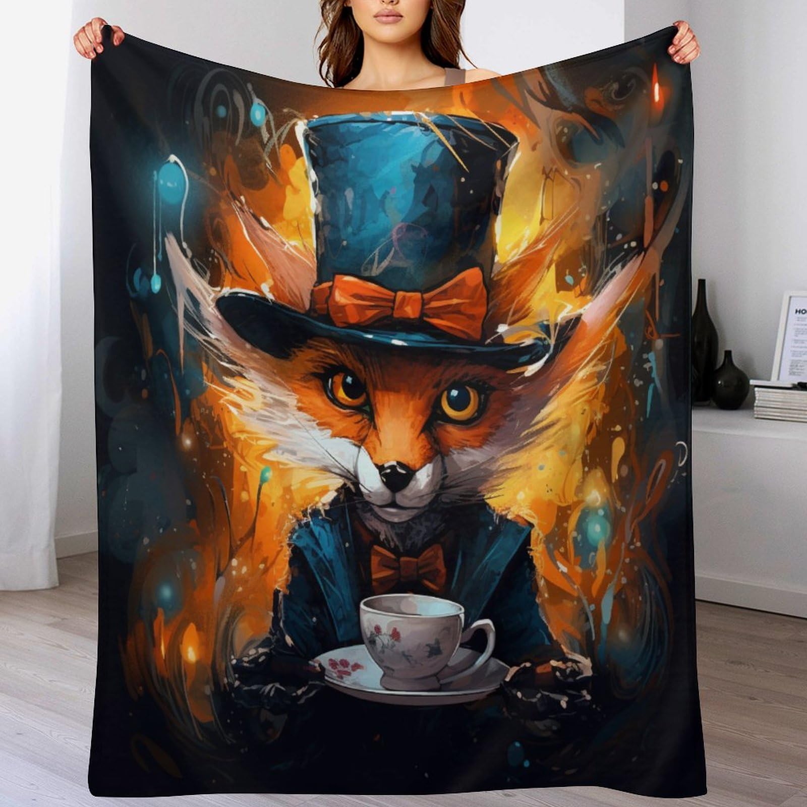 Couverture polaire renard en plaid doux pour vos soirées cocooning sur le canapé