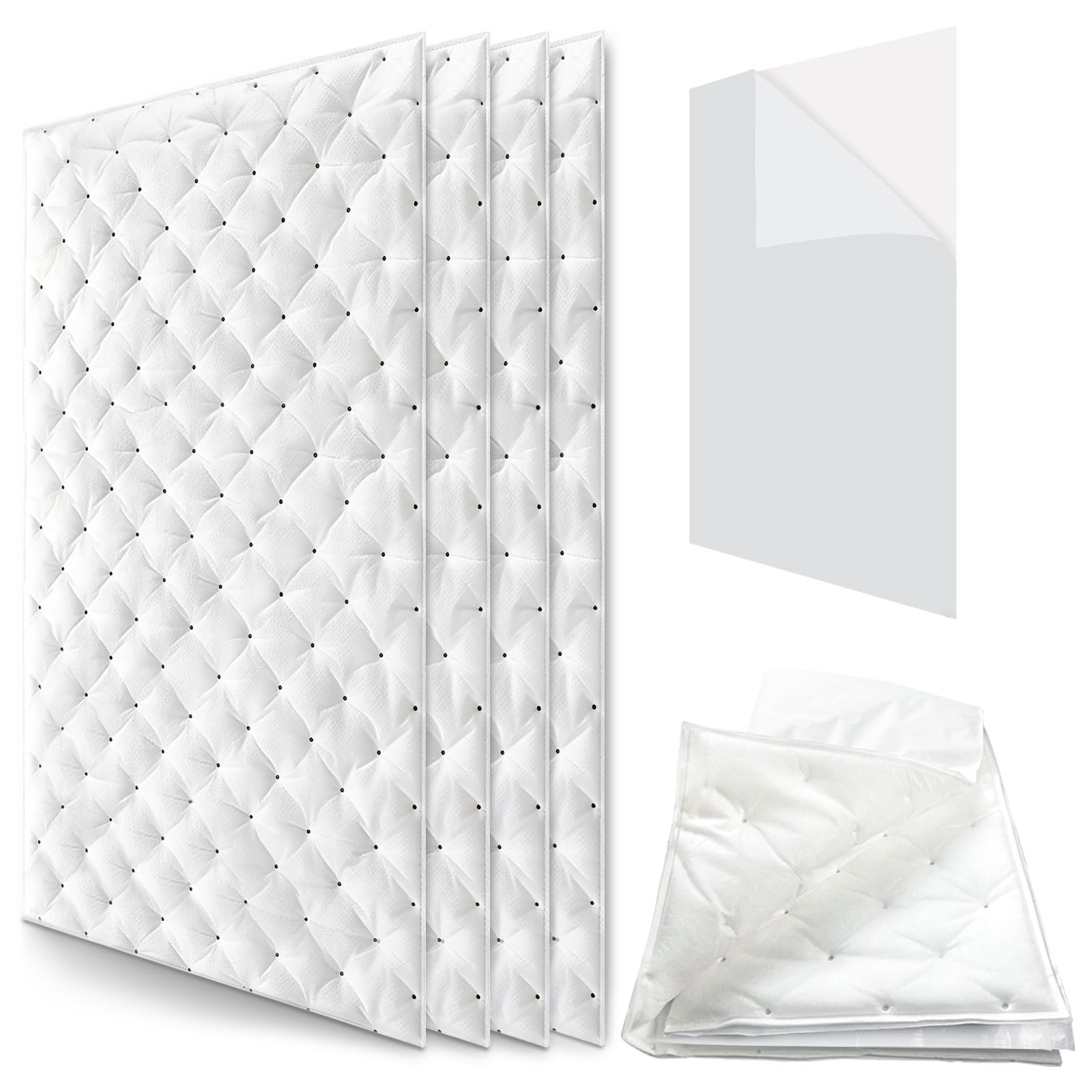 Coton auto-adhésif insonorisant blanc TroyStudio isolation phonique 1.3cm