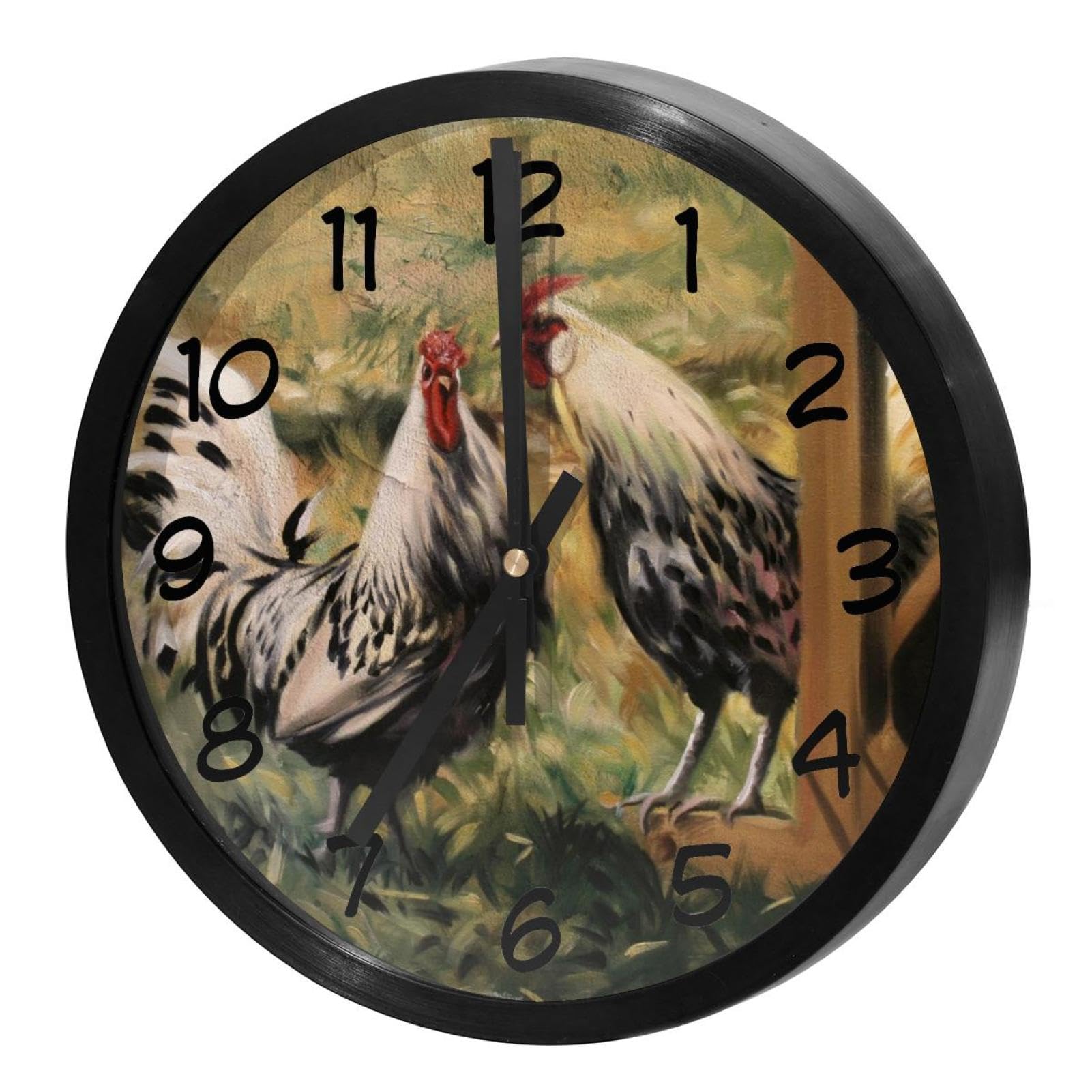 Horloge murale silencieuse sans tic-tac à piles avec grand cadran rustique lisible
