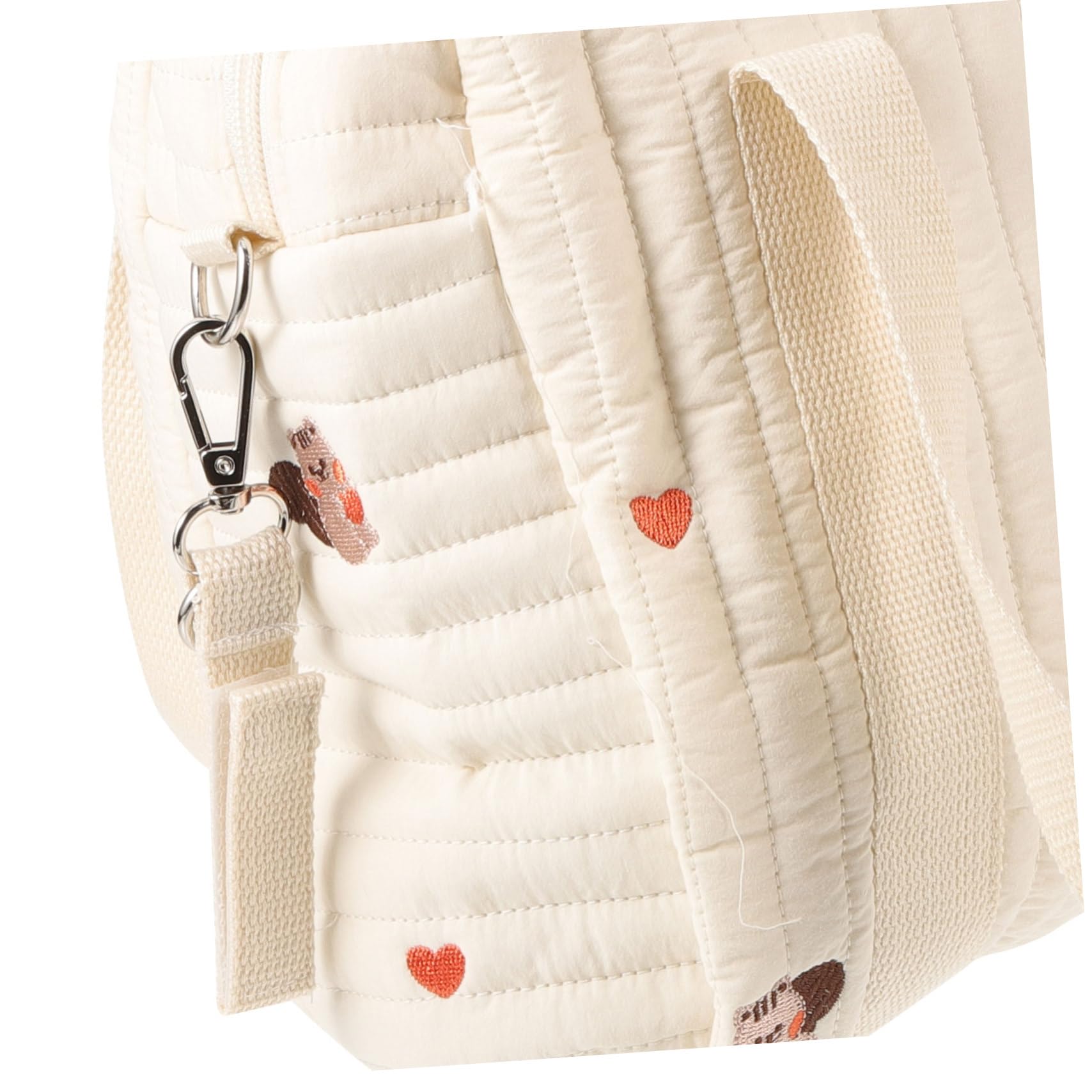 Borsa per Pannolini in Cotone Ricamato, Portatile, Doppia Tracolla, Si Aggancia al Passeggino, per Viaggio e Contenere Pannolini