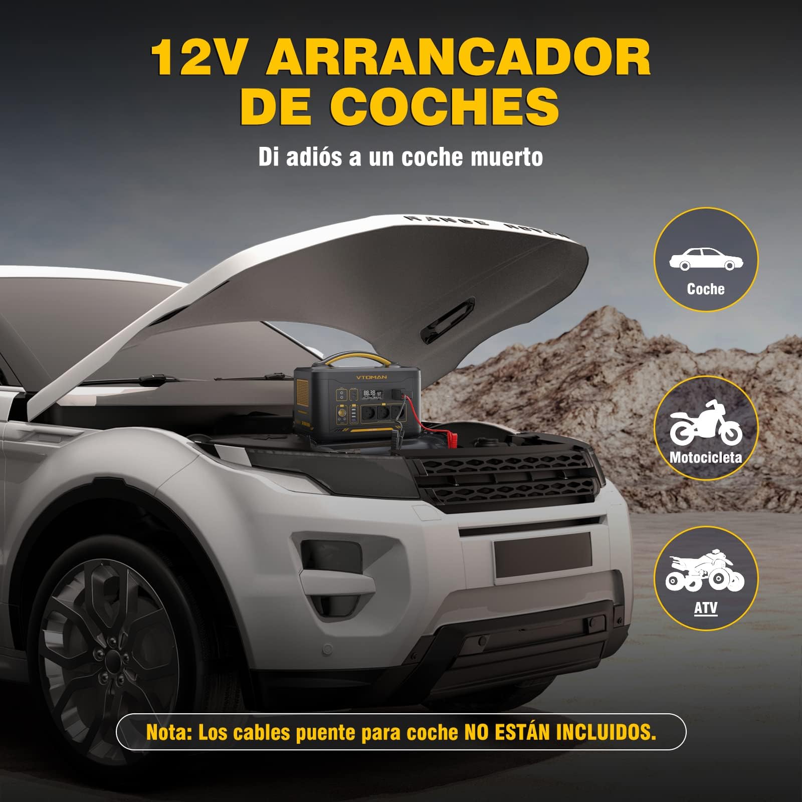 VTOMAN Jump 2200 Estación de Energía Portátil, 2200W 1548Wh Generador Solar con LFP Batería, 3 Salidas CC de y 3 CA de 2200W (Pico 4400W), Capacidad Ampliable a 3096Wh para Acampadas y Emergencias