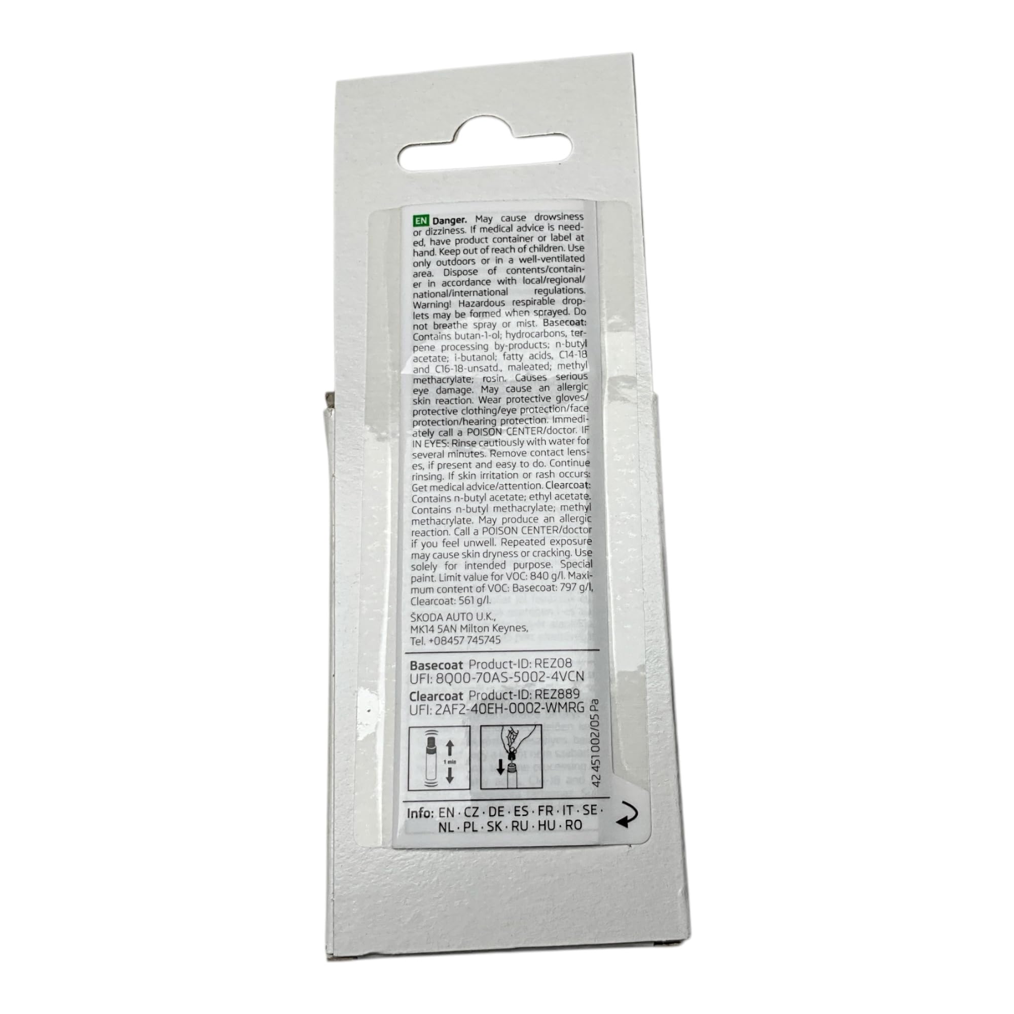 Skoda 9P9P F9E – Set de barras de barniz, color blanco