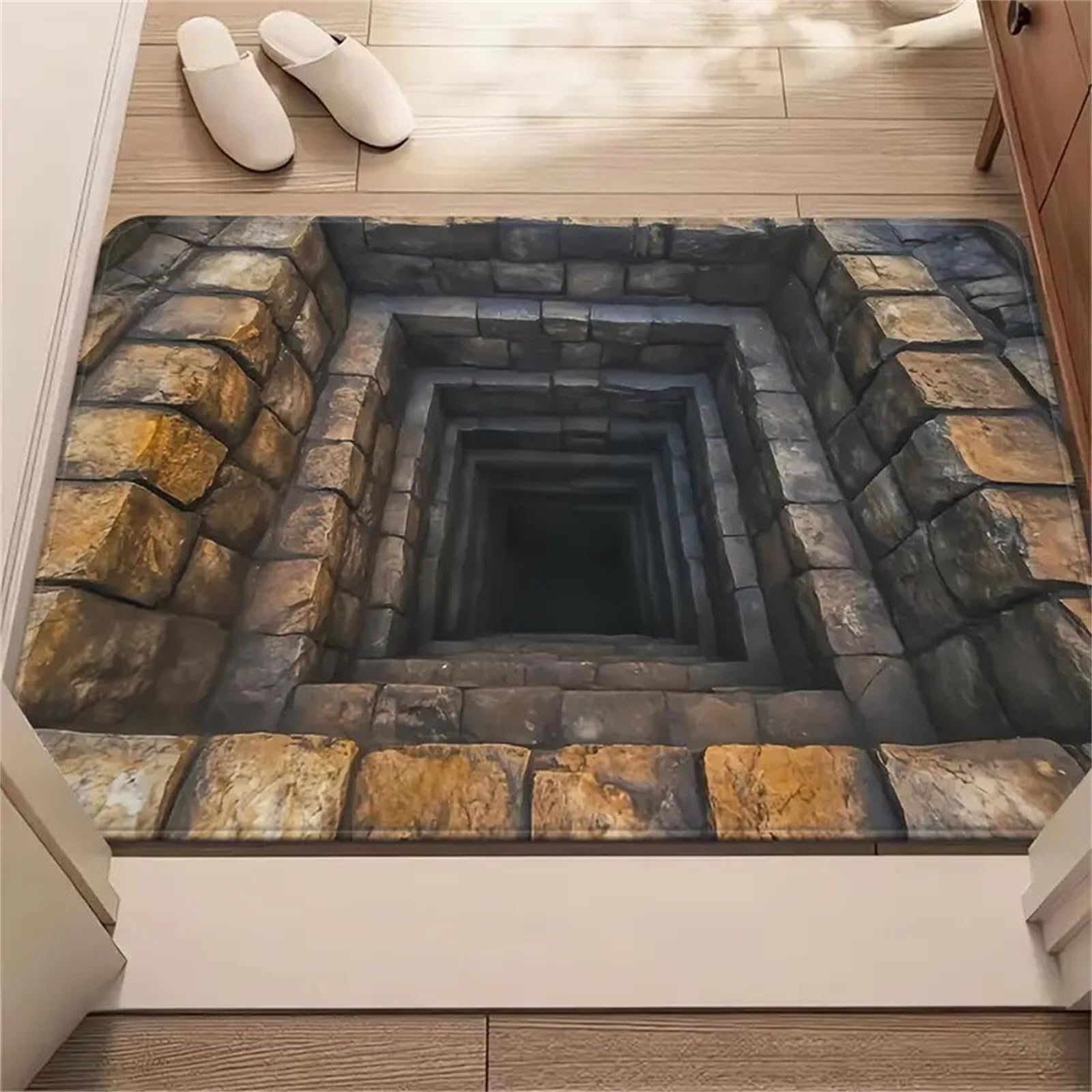 Tapis de porte pour entrée paillasson 3D illusion d'optique antidérapant salon chambre 40x60