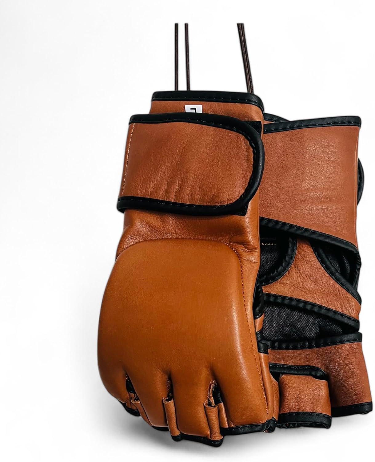 MMA Gloves | PRO Version | 100% TAN Leather Vintage Training Boxing | Retro by GEOFFREY