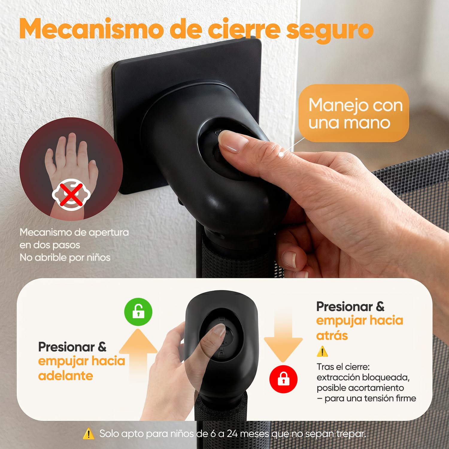 Sekey Barrera Extensible para escaleras 0-150 cm – Altura 97 cm, Sin taladrar + Tornillos incluidos | Cancel Plegable para Puerta, Escalera, Perro (Pack de 2)