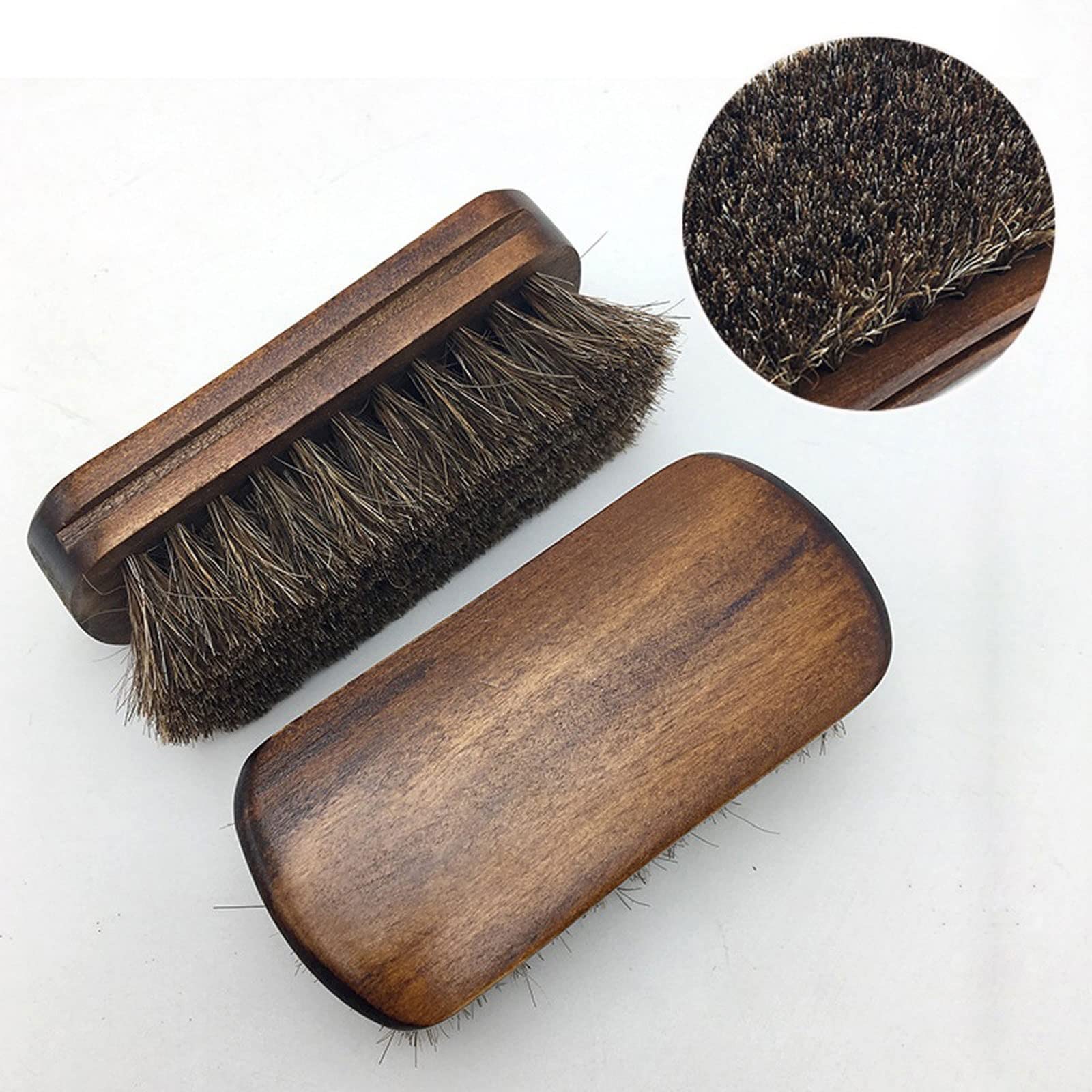 QUNINE Limpiador de Zapatos de Pelo de Caballo, Cepillo de Poni, Herramientas de Pulido, Accesorio, Cuidado Negro, Botas de Fieltro, Crema, ayudante para el hogar