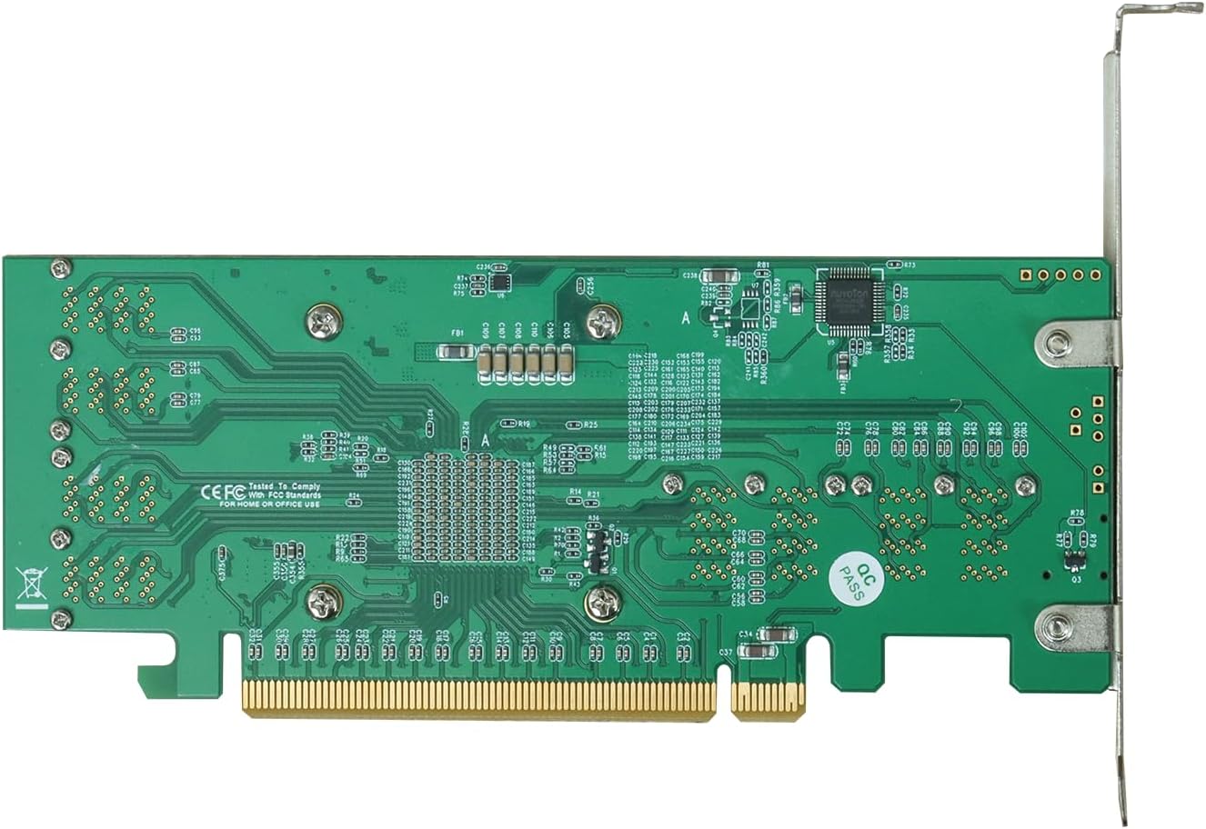 HighPoint Rocket 1180: PCIe 3.0 x16 8-Port U.2/U.3/M.2 NVMe AIC Industry Fastest-Performance (PEX8749)/ Capable of Supporting Over 100TB On a Single Controller!