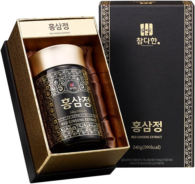 Chamdahan Korean Whole Red Ginseng Extract 240g - Boost The Immune System, Energy and Stamina, Fights Fatigue, Promotes Healthy Blood Circulation, No Artificial Ingredients