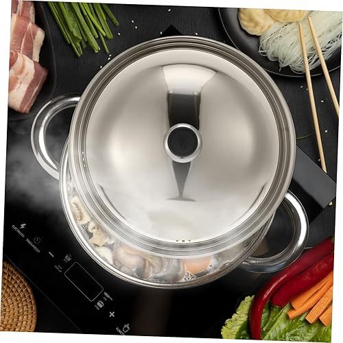 Miniatura 4 de DOITOOL Cubierta universal de 14.2 in para sartenes y ollas de acero inoxidable con mango fresco, tapas de cúpula de cocina, reemplazo de tapas de