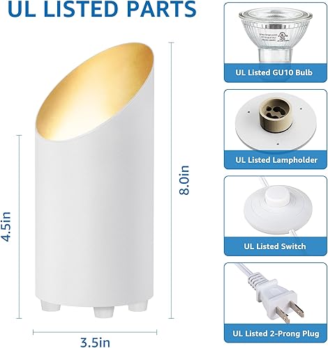 Miniatura 6 de SUNVIE Paquete de 2 luces ascendentes para interiores con bombillas LED GU10 de 2700 K, luces de 5 W para interiores para iluminación de acento del
