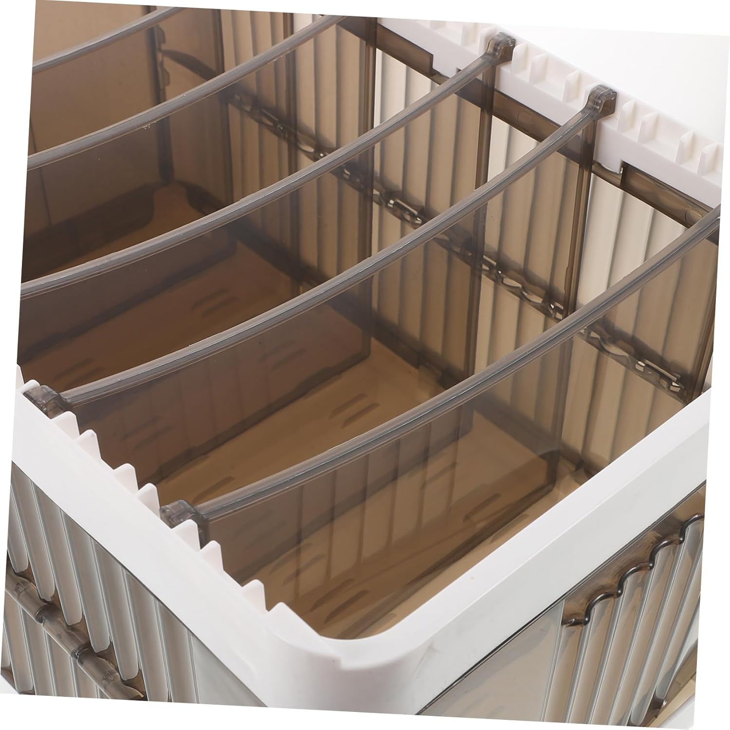 Foldable Clothing Storage Box with Compartment Dividers Capacity Organizer for Wardrobe Design with Transparent Cover for Clothes Socks