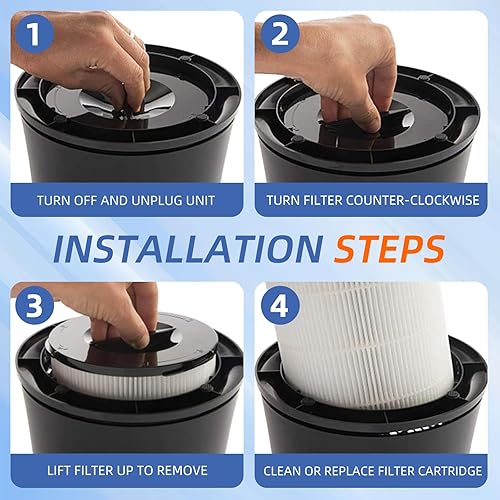 Vista 5 de KJ150F-C02 Filtro de repuesto para purificador de aire Silveronyx Filtro de carbón activado HEPA de 5 velocidades H13, paquete de 2