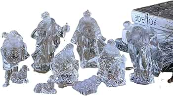 Amazon.com: Icy Giftware Acrylic Christmas Nativity Figurine Sets