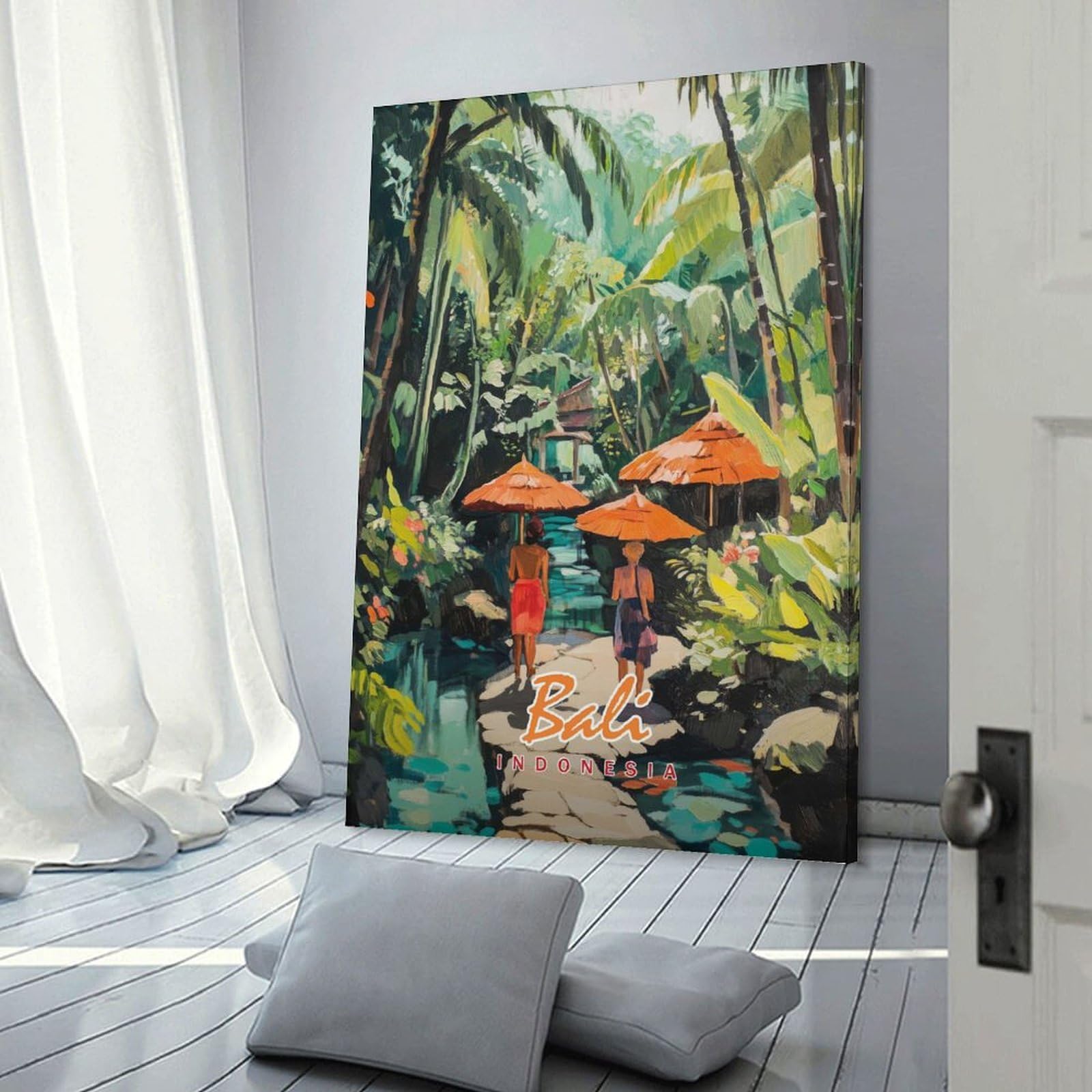 Junmoney Wall Art Print Bali Tropical Paradise, 20x30inch(50x75cm), for Bedrooms, Workspaces And Everyday Interiors, Stylish Home Artwork for Focal Walls