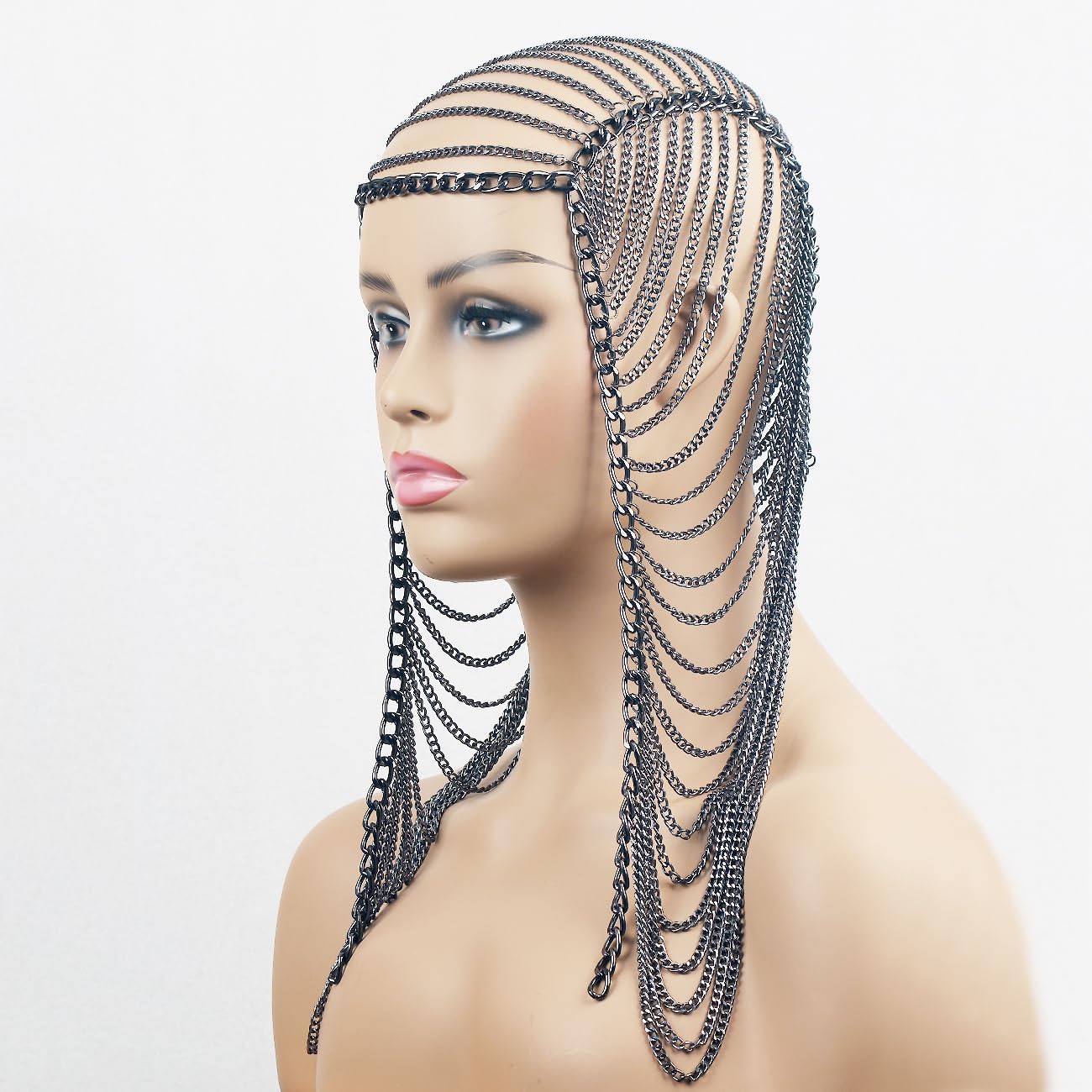 Layered Gold Chain Jewelry for Women Goddess Headpiece Carnival Dance Hair Accessories