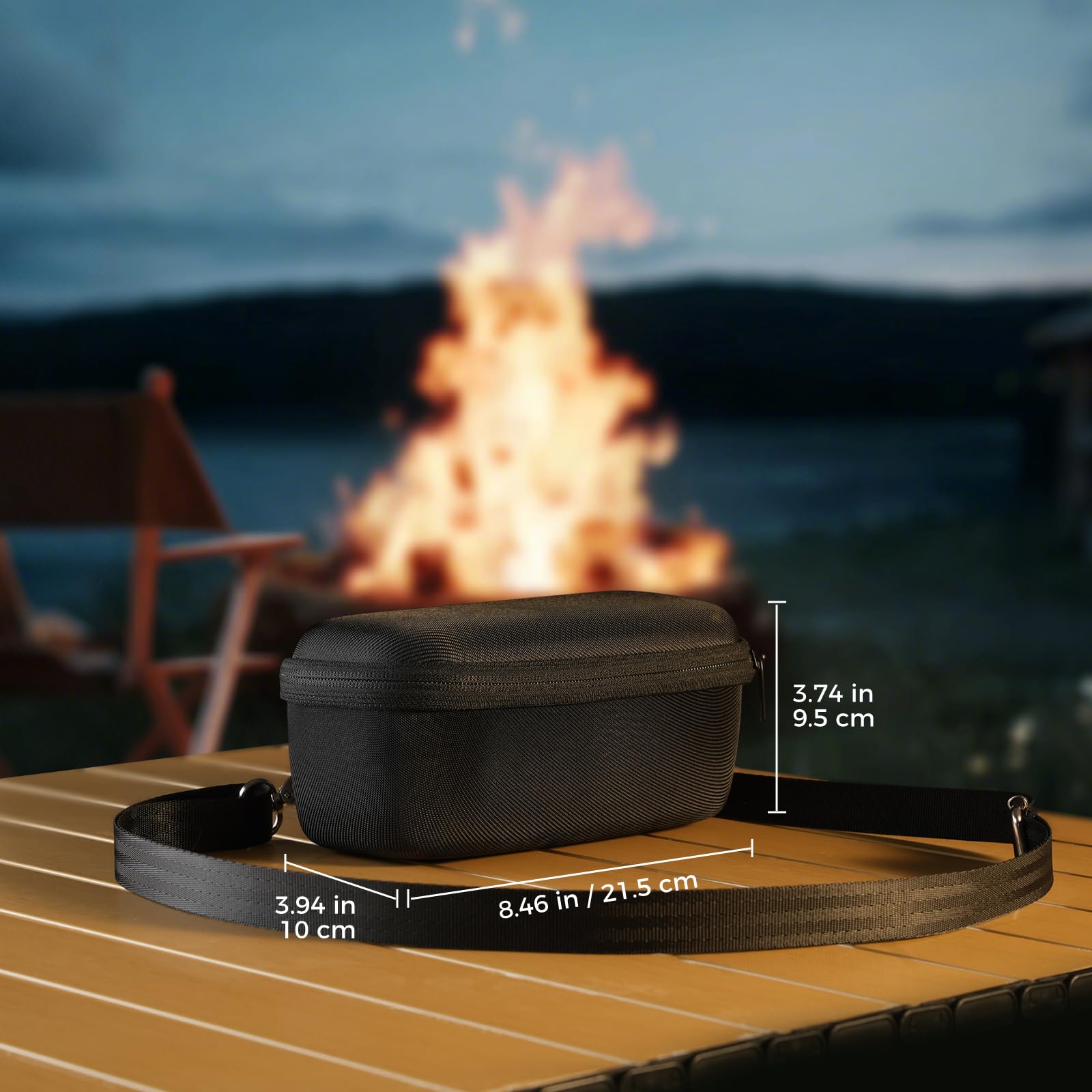 ProCase Custodia da Trasporto per JBL Flip 7/JBL Tuner 2, Duro Custodia da Viaggio Protettiva Impermeabile con Tracolla per Flip 7/6/5 Speaker Bluetooth -Nero(Solo Caso)